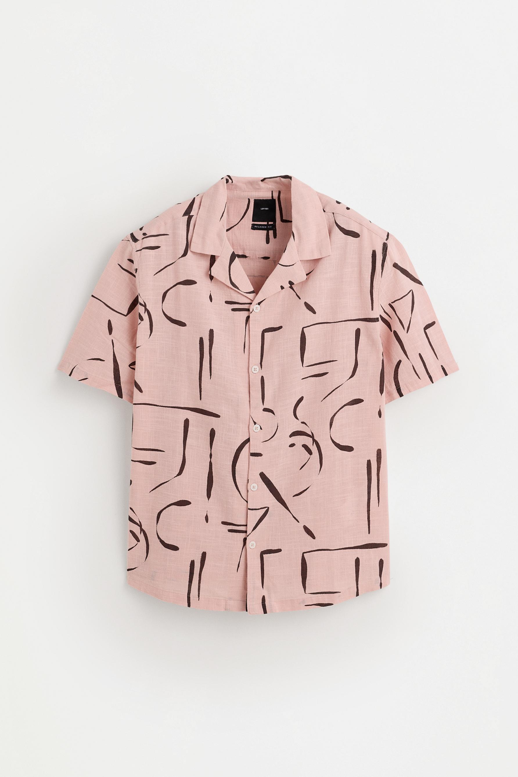 Cotton resort shirt — NEON PINK