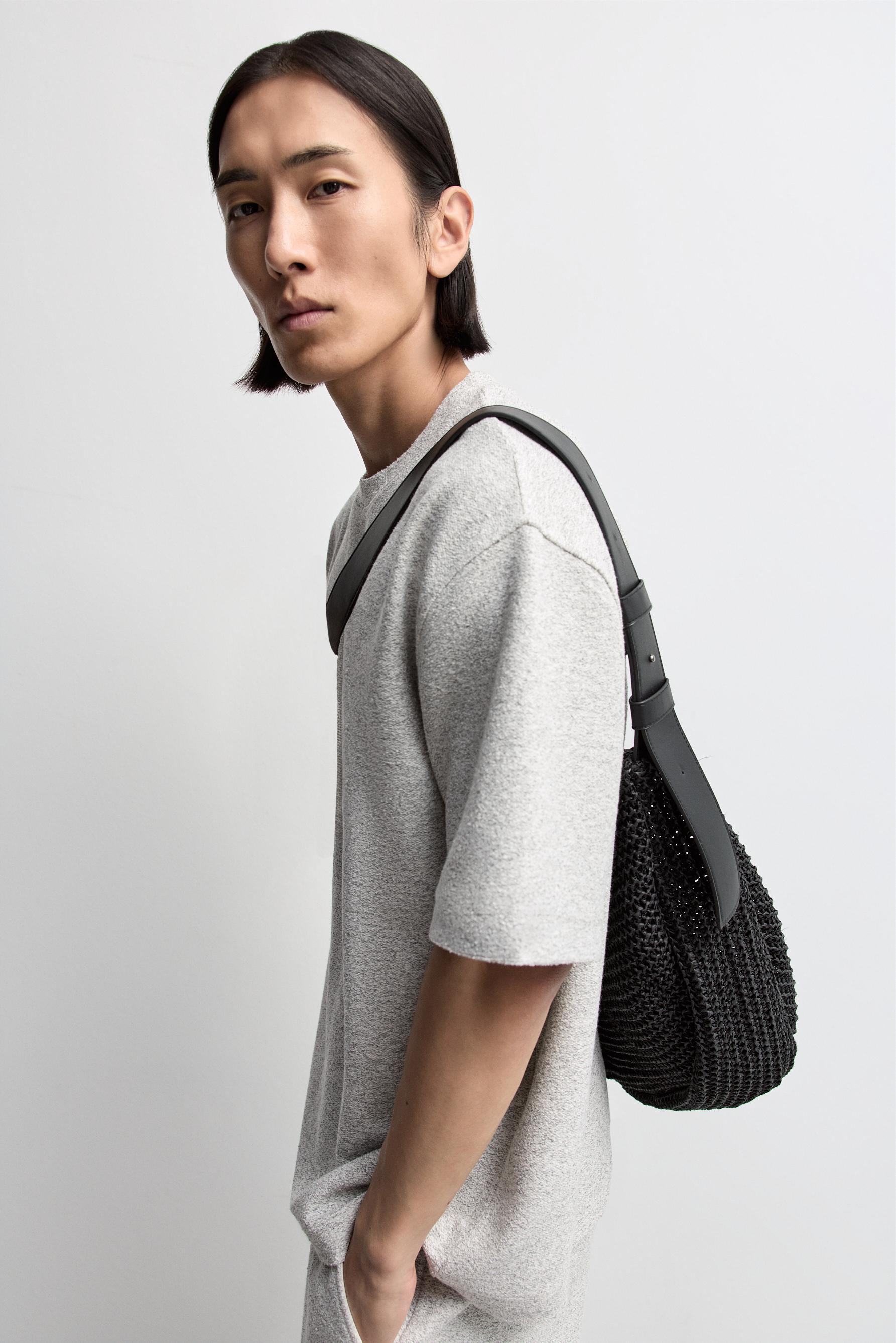 Textured short sleeve sweatshirt — OFF WHITE