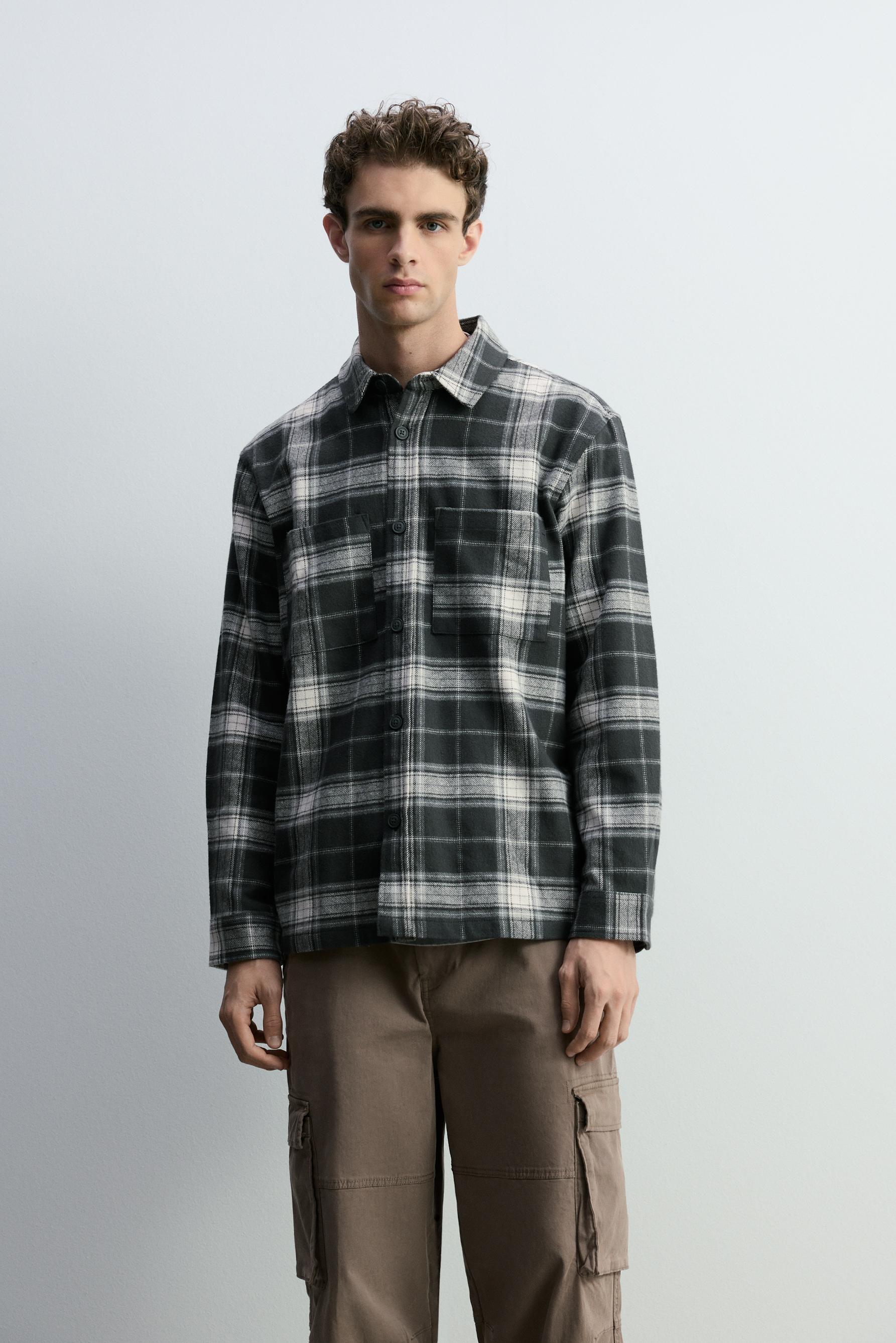 Sobrecamisa cuadros bolsillos