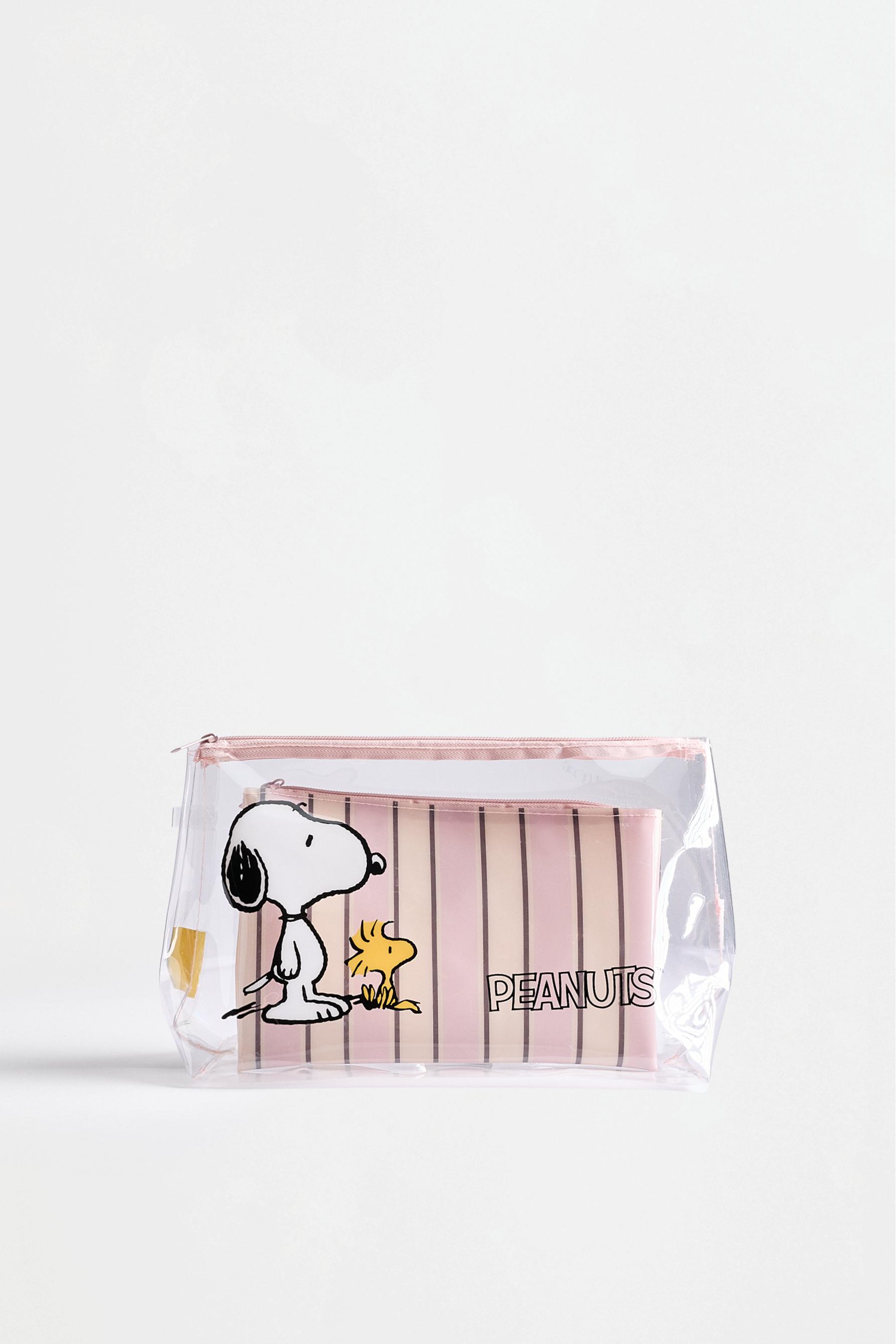Set of 2 transparent Snoopy Peanuts™ toiletry bags — BEIGE