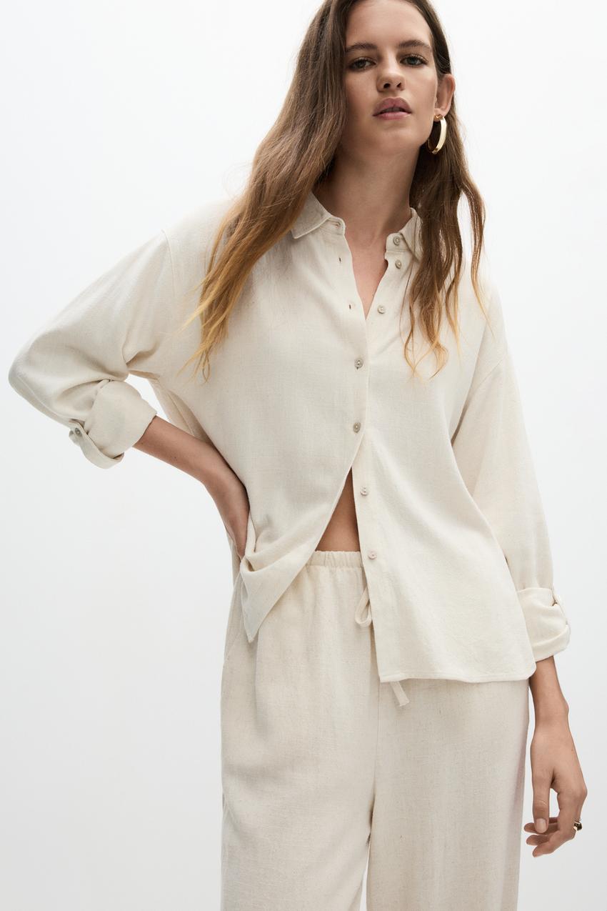 Camisa rústica Camisas Blusas ROPA Mujer Lefties ESPAÑA