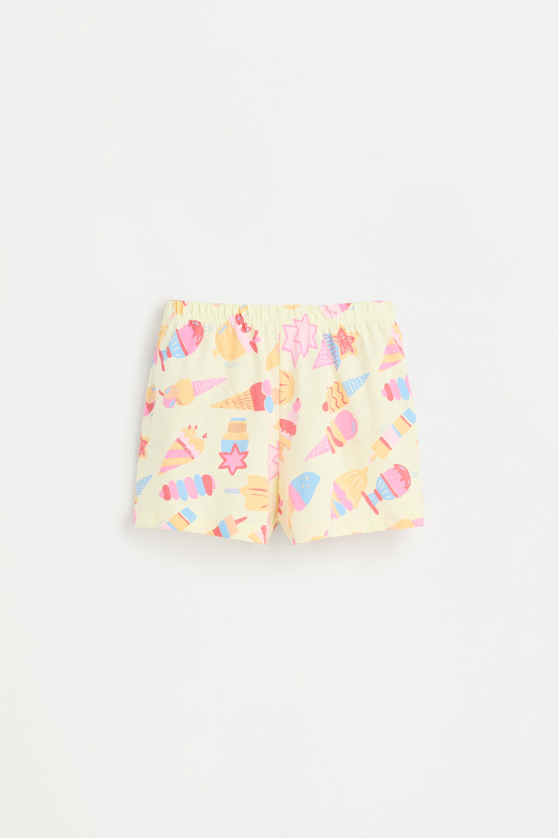 Short printed pyjamas — PASTEL YELLOW