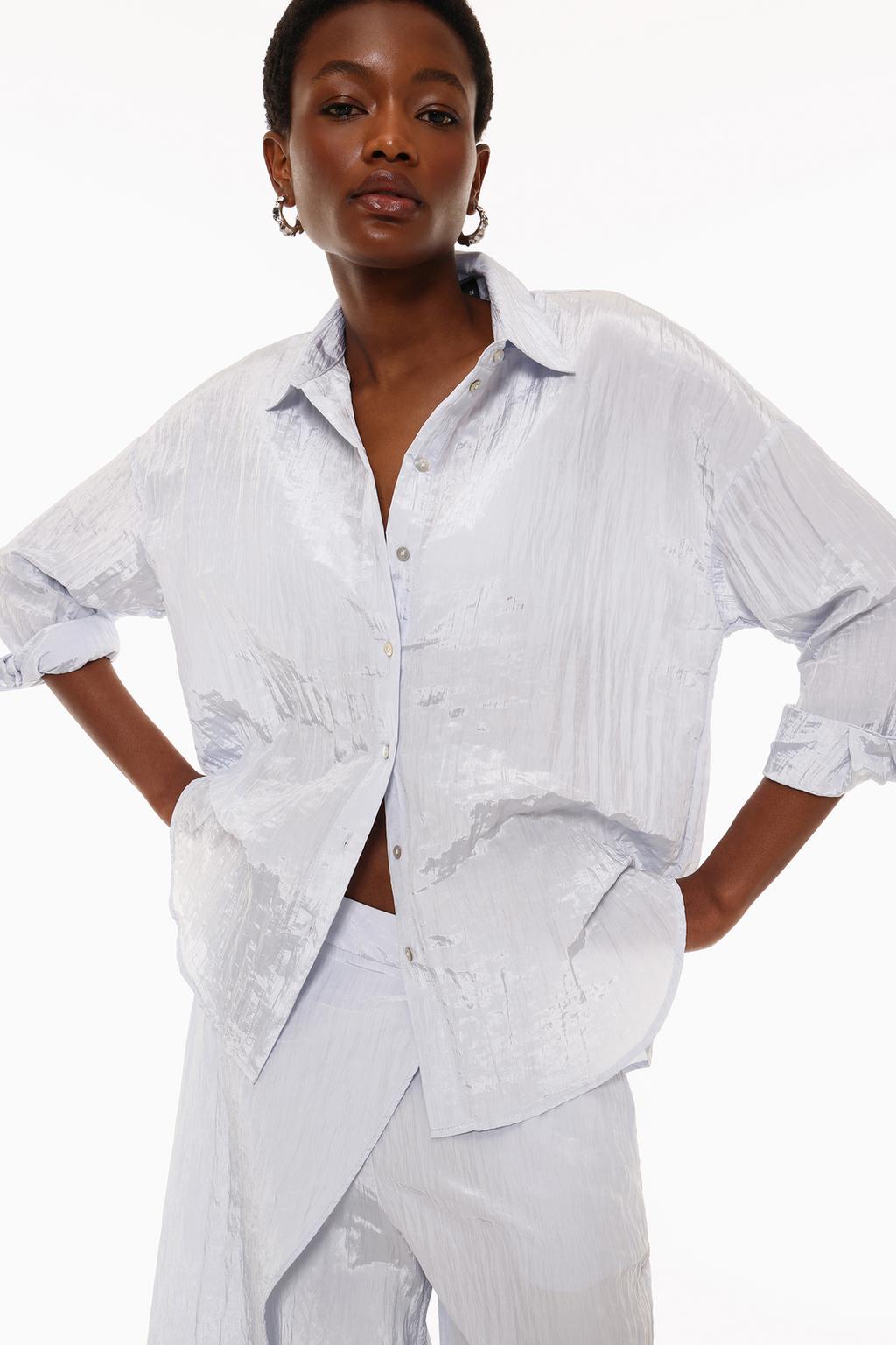 Creased satin shirt