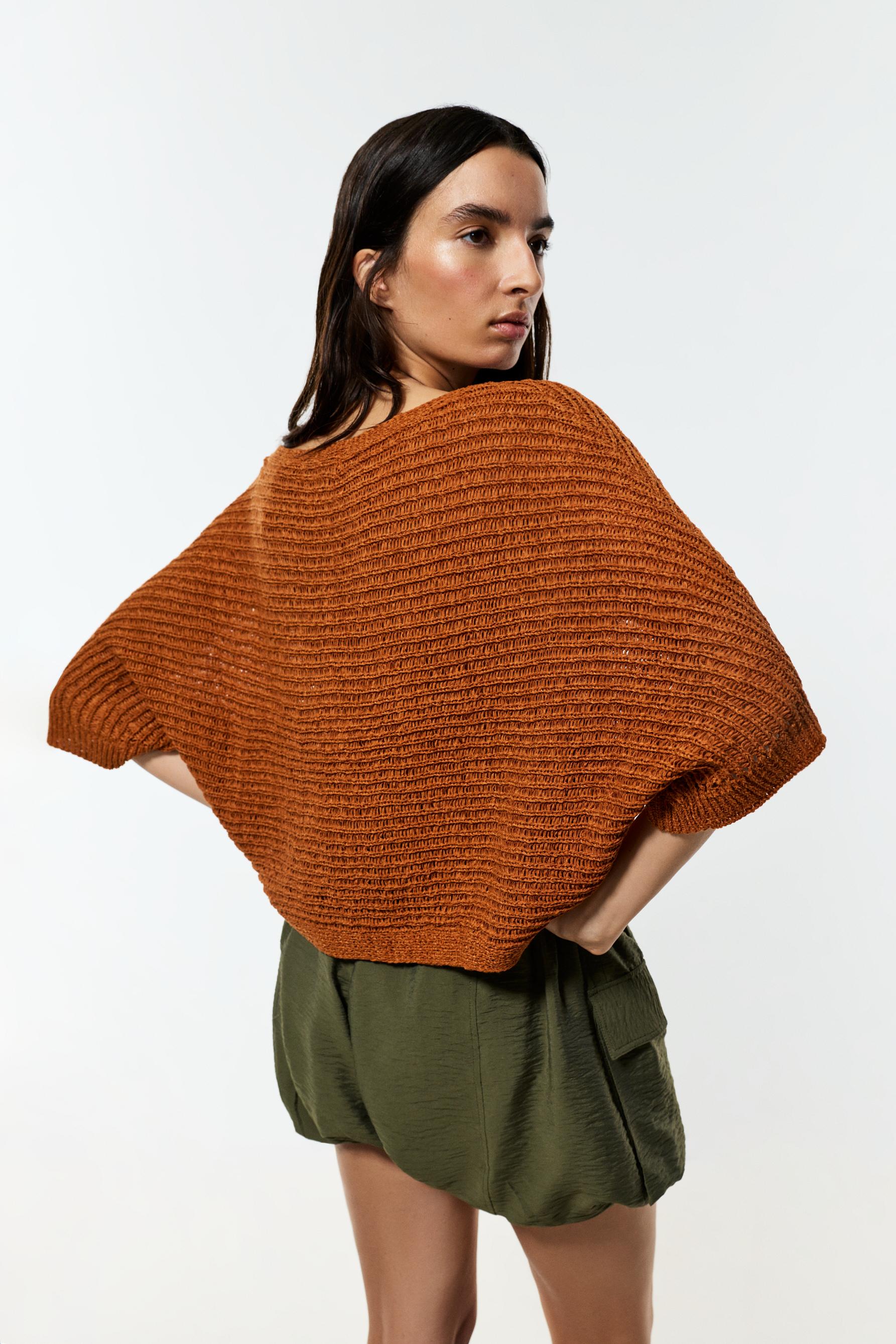 Oversize knit sweater — COPPER