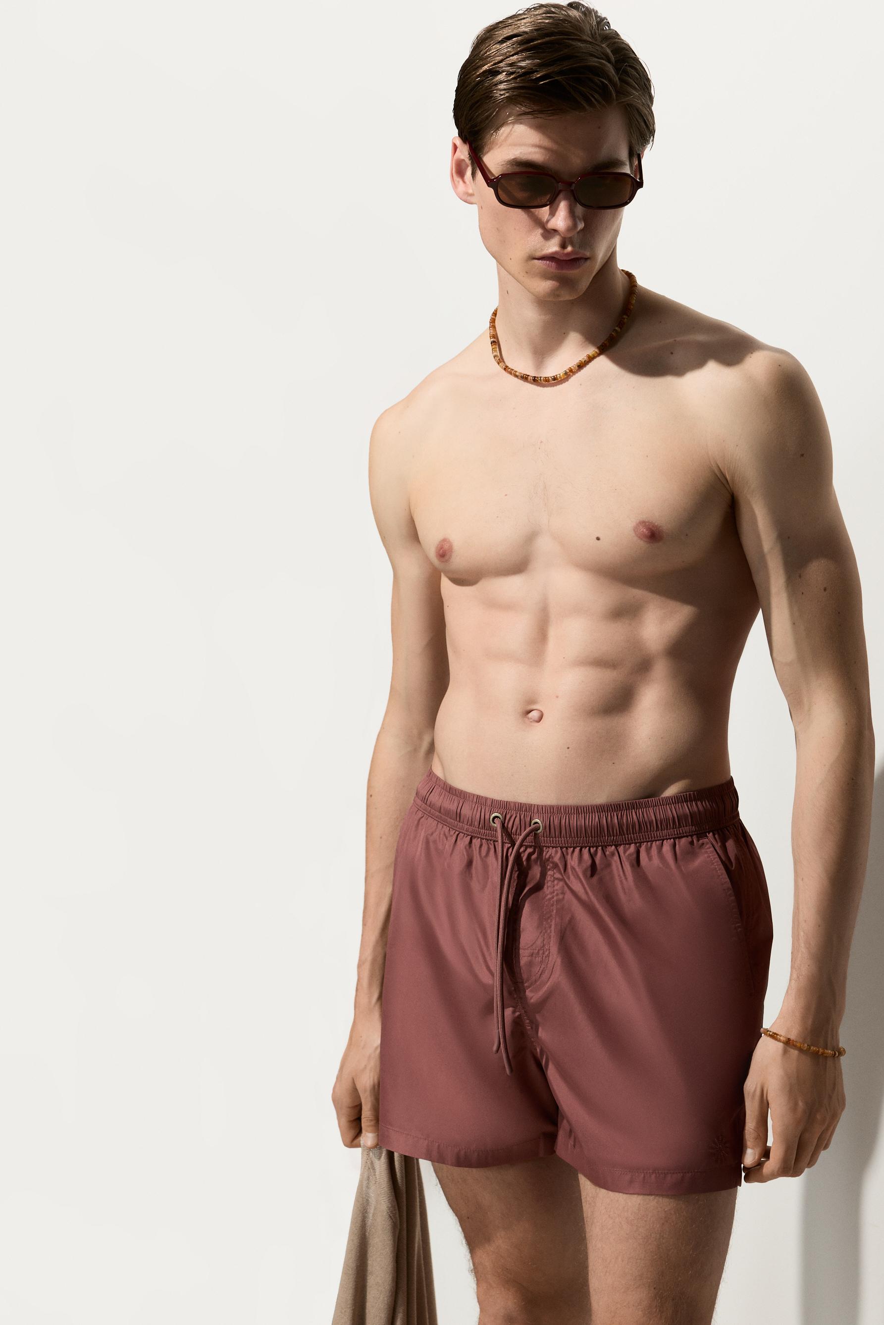 Basic regular fit swim shorts — MAUVE