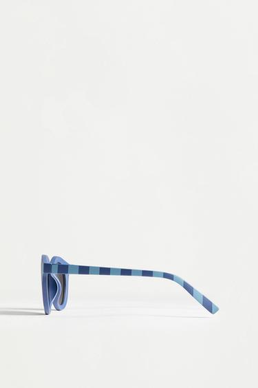 Striped round sunglasses — BLUE 2