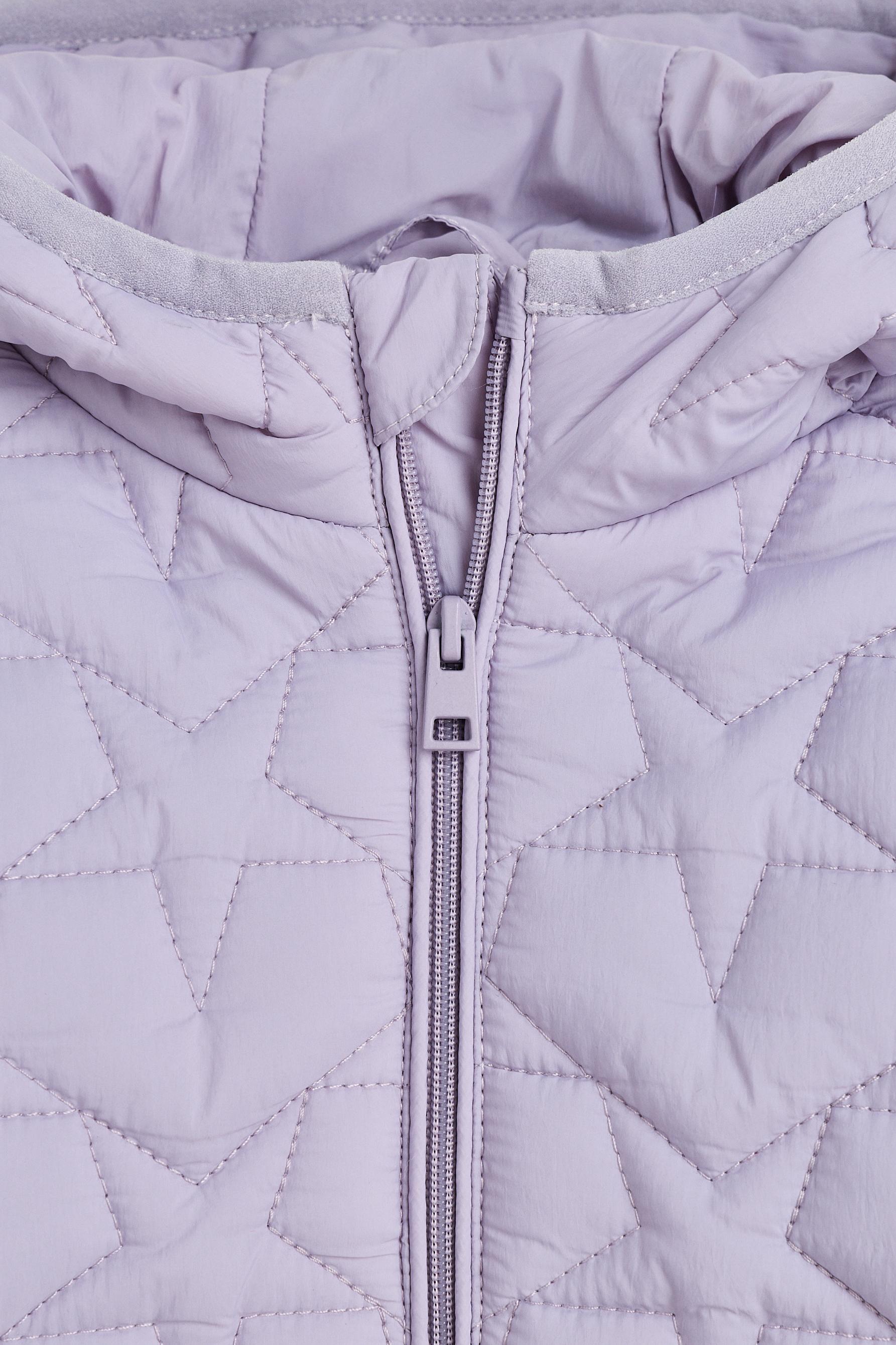 Lightweight quilted hooded star jacket — LILAC