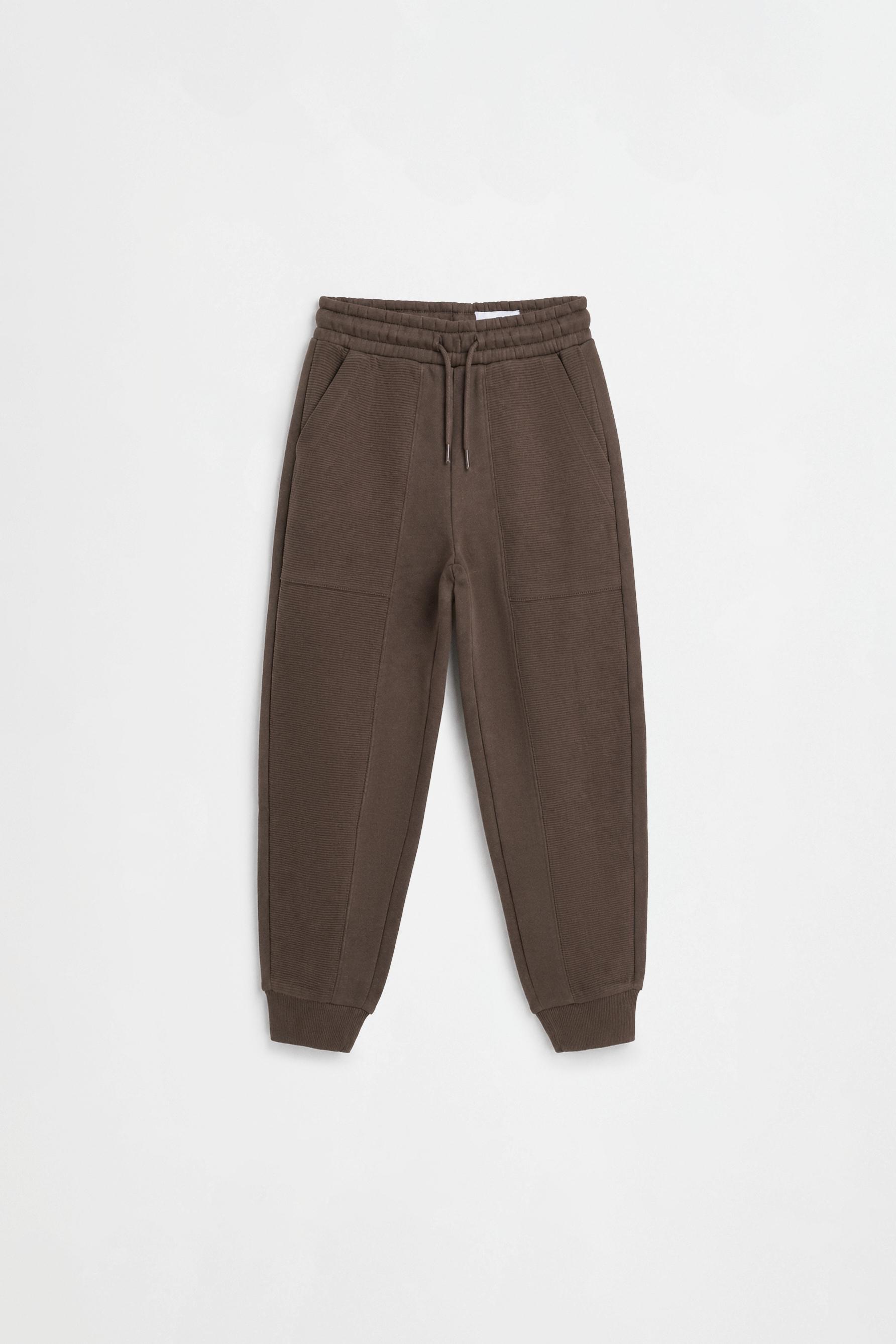 Ottoman plush joggers — CHOCOLATE
