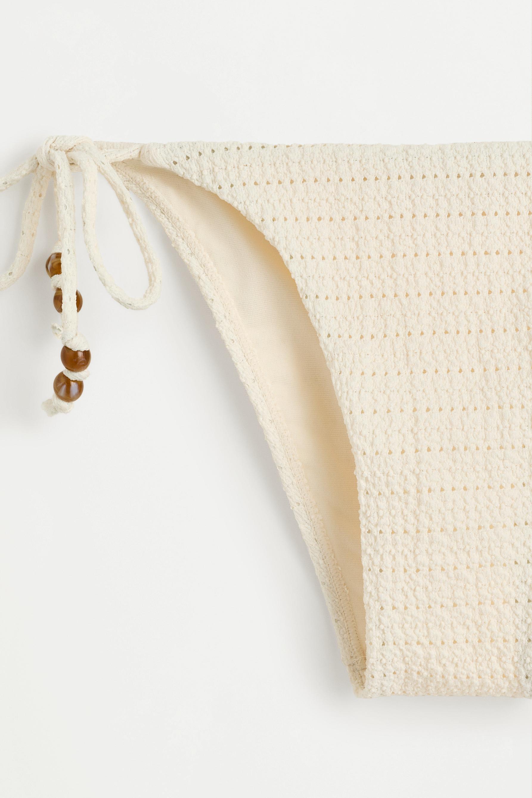 Beaded bikini bottom — WHITE
