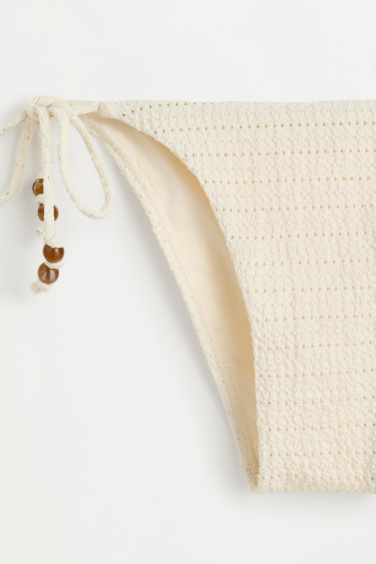 Beaded bikini bottom — WHITE