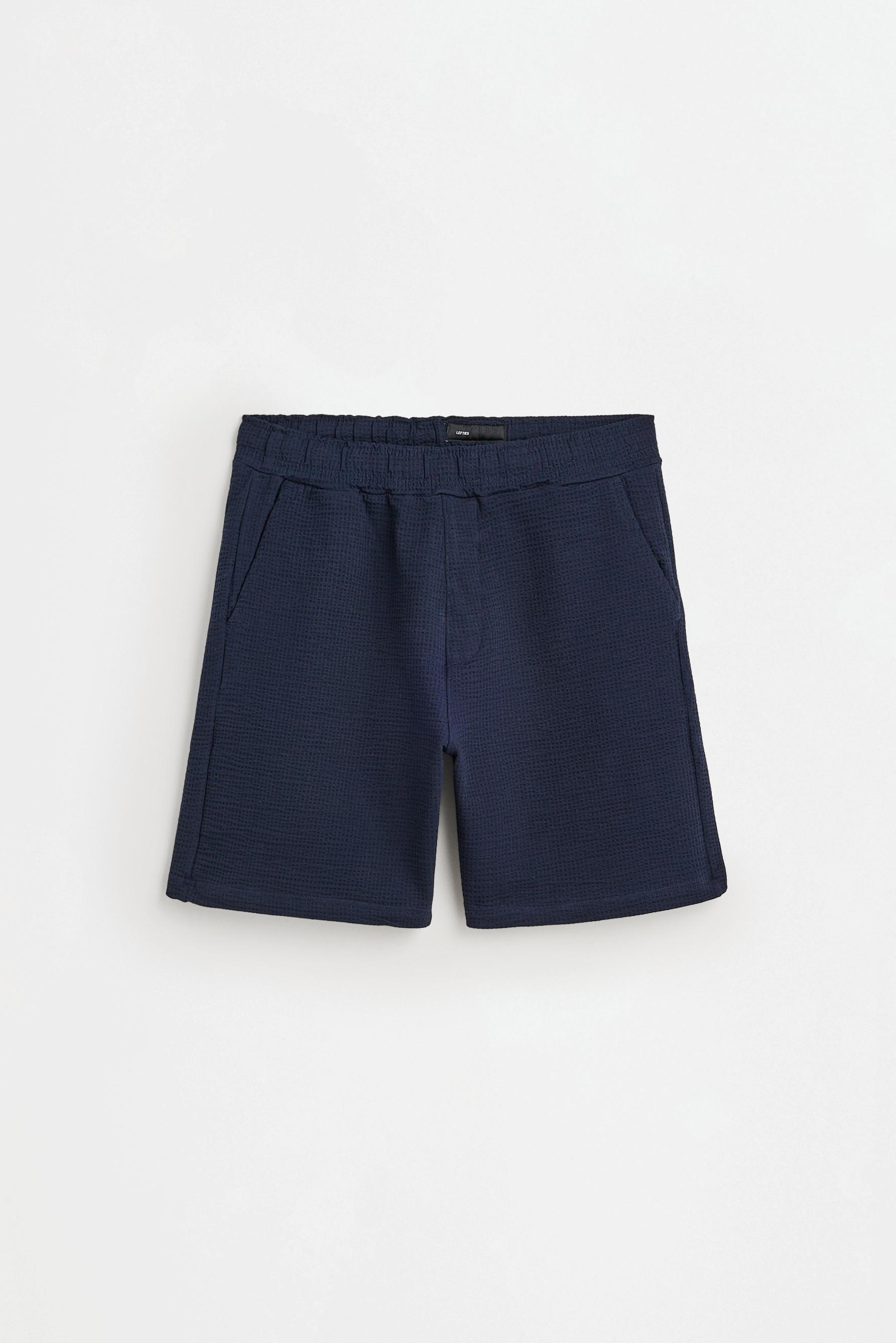 Seersucker Bermuda shorts — NAVY