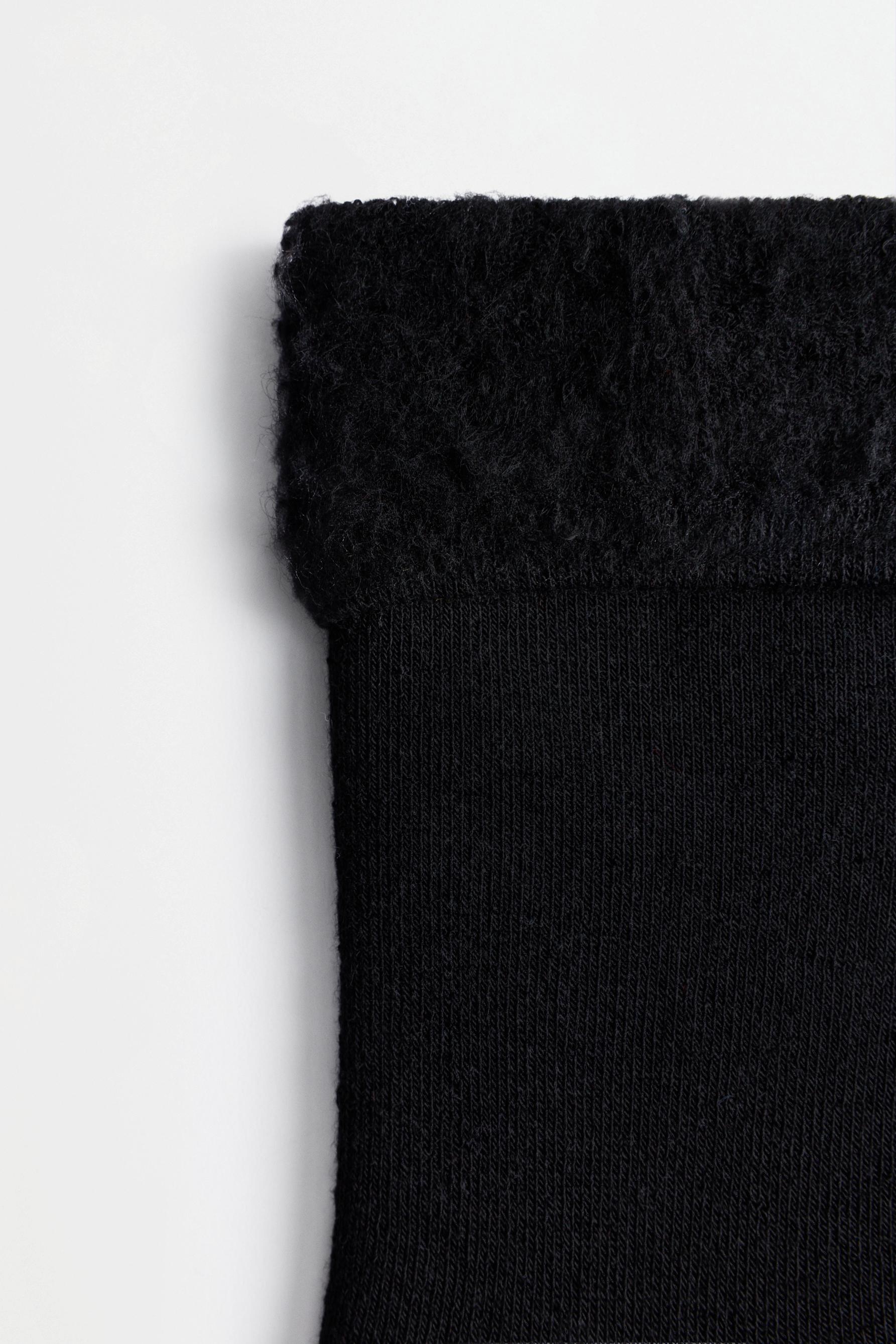 Long terry socks (2-pack) — BLACK