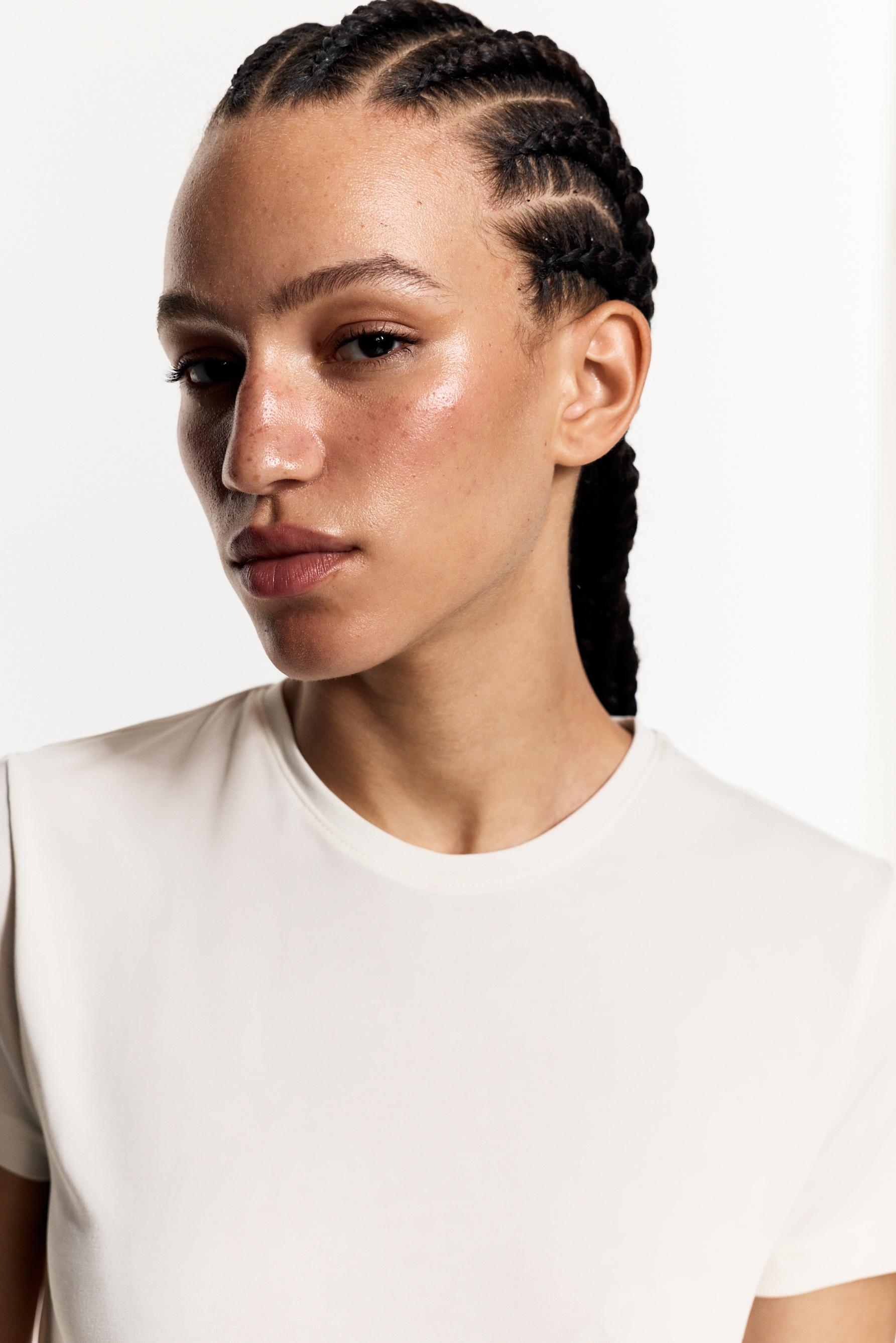 Flowing gathered T-shirt — OFF WHITE