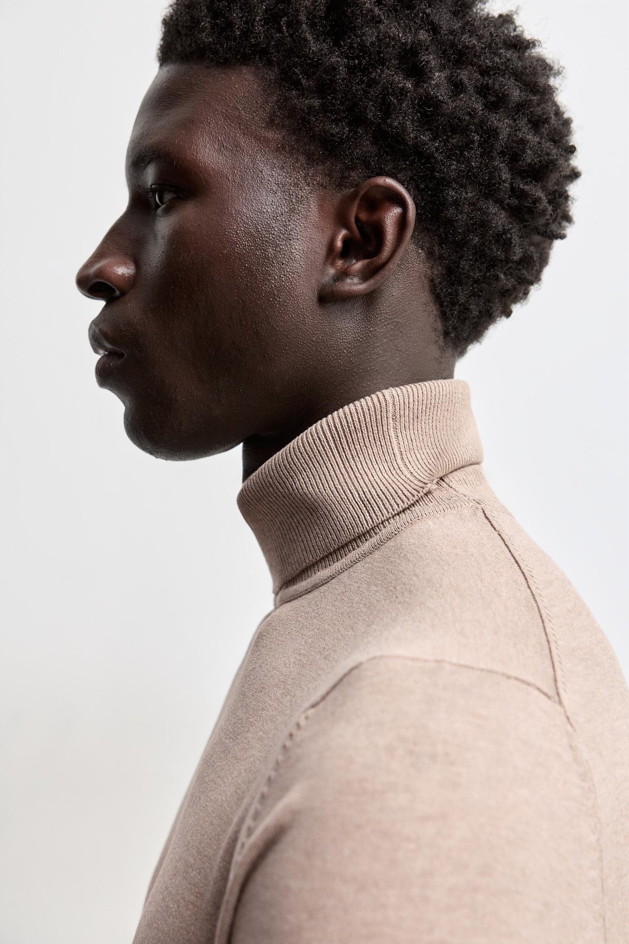 Turtleneck sweater — BEIGE MARL