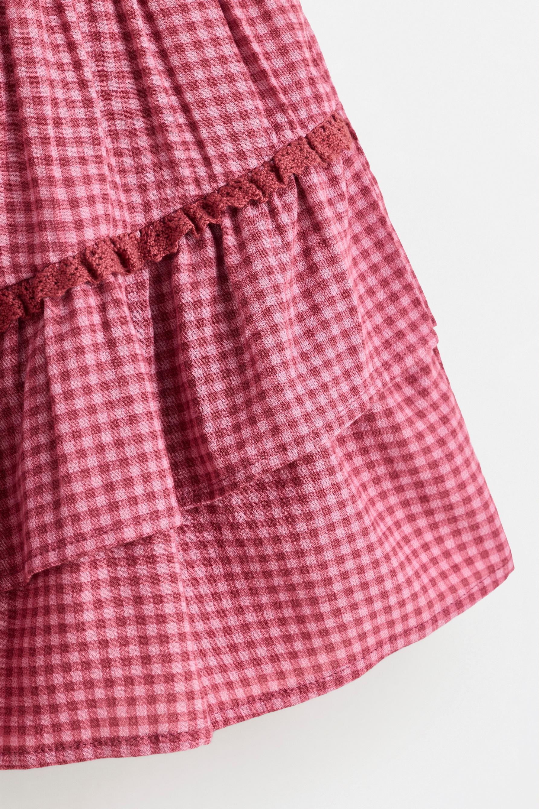 Floral ruffle skort — DARK PINK