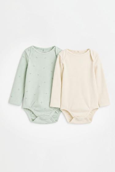 Pack of 2 combined bodysuits — WATER GREEN 1