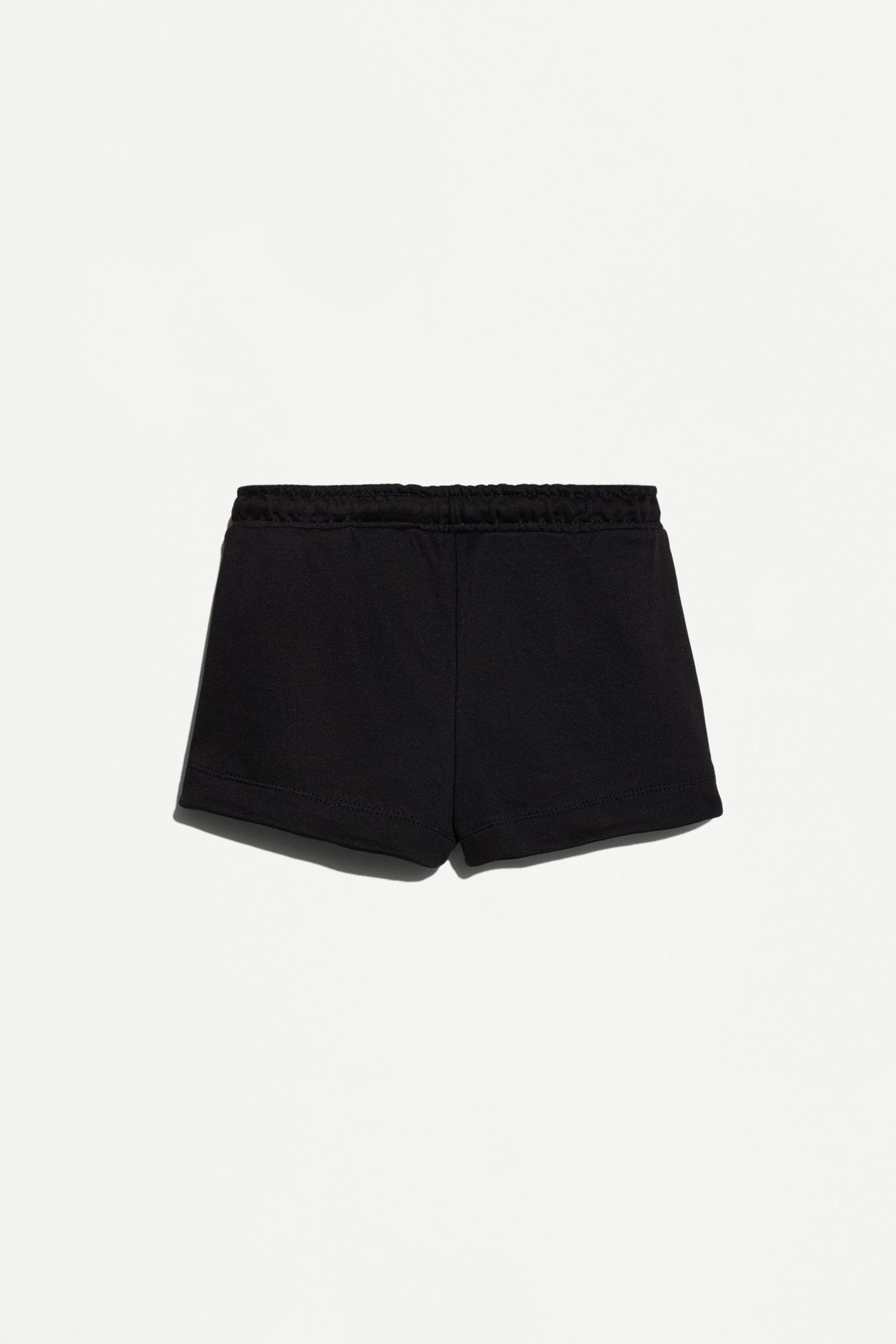 Plain plush shorts — BLACK