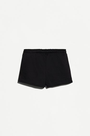 Plain plush shorts — BLACK 2