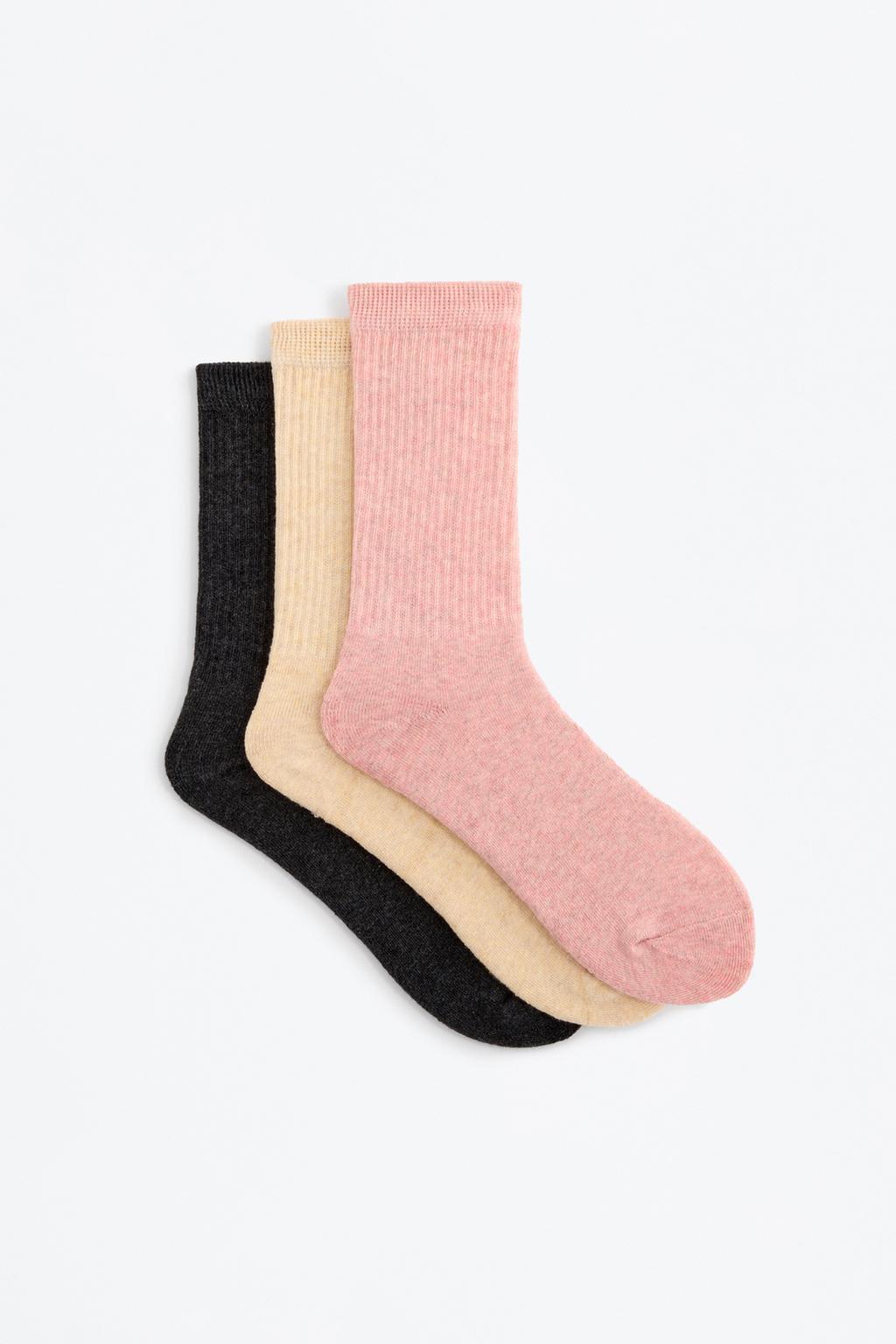 Pack of 3 pairs of long ribbed socks