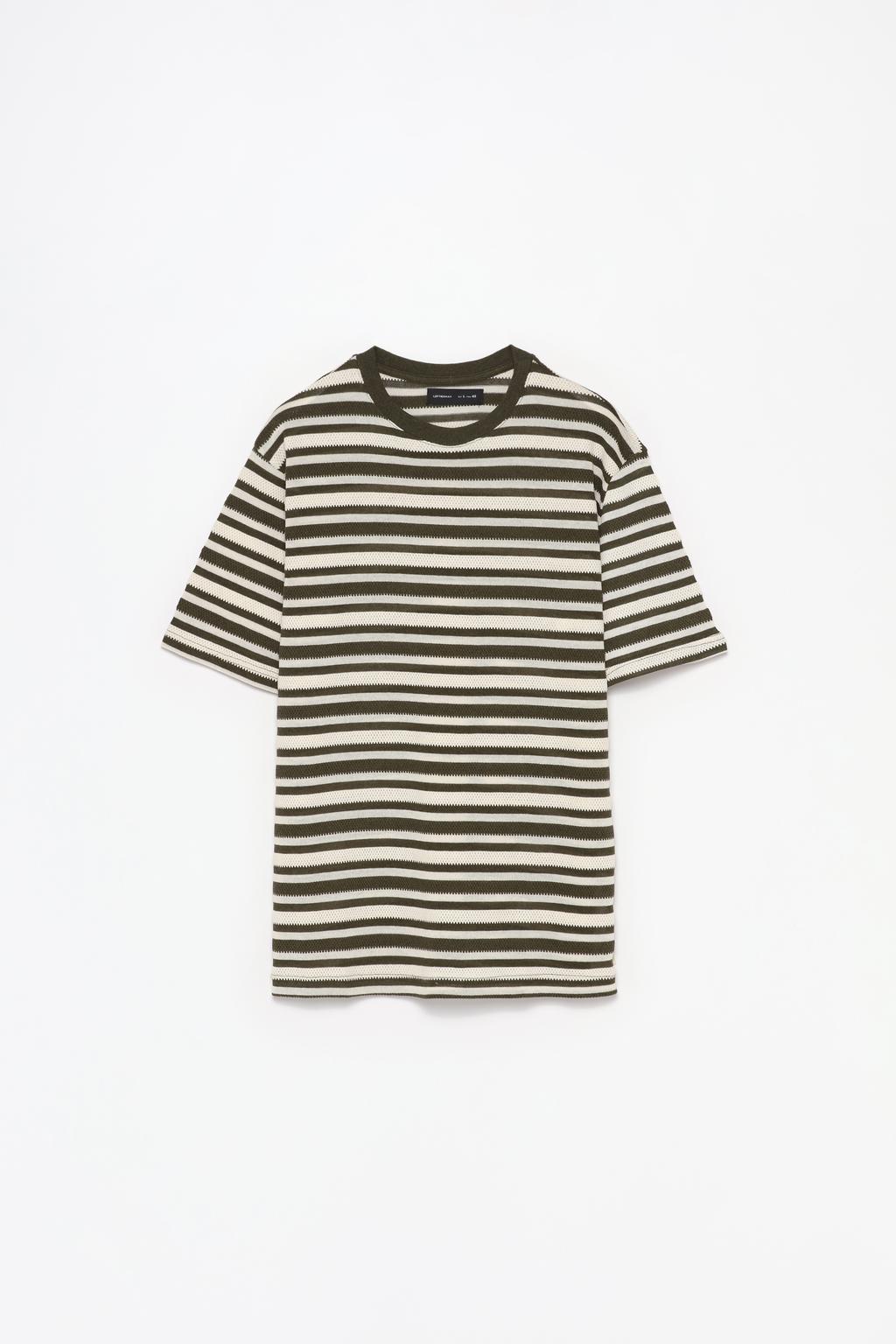 Striped knitted 3/4 T-shirt