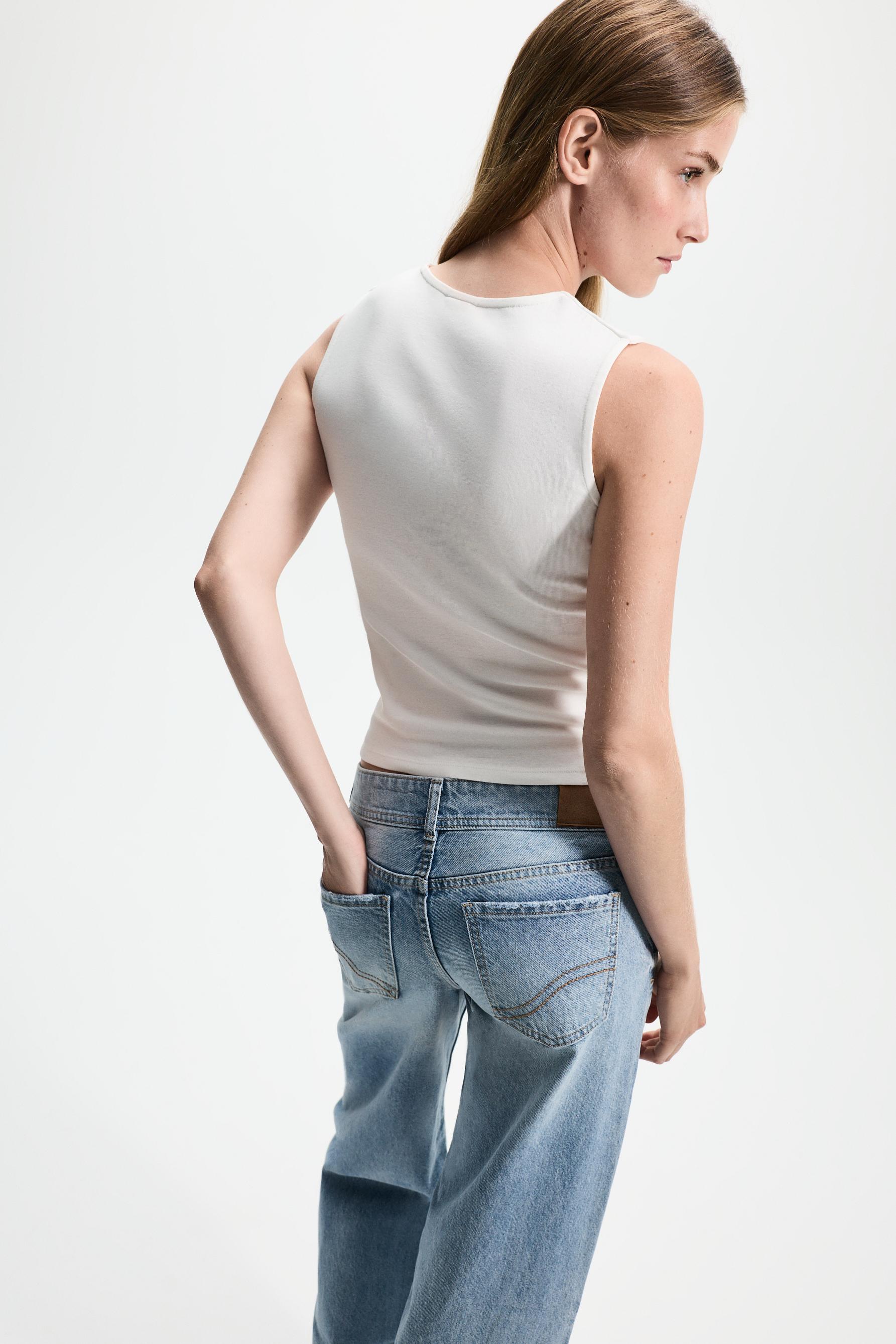Wide-strap tank top — WHITE
