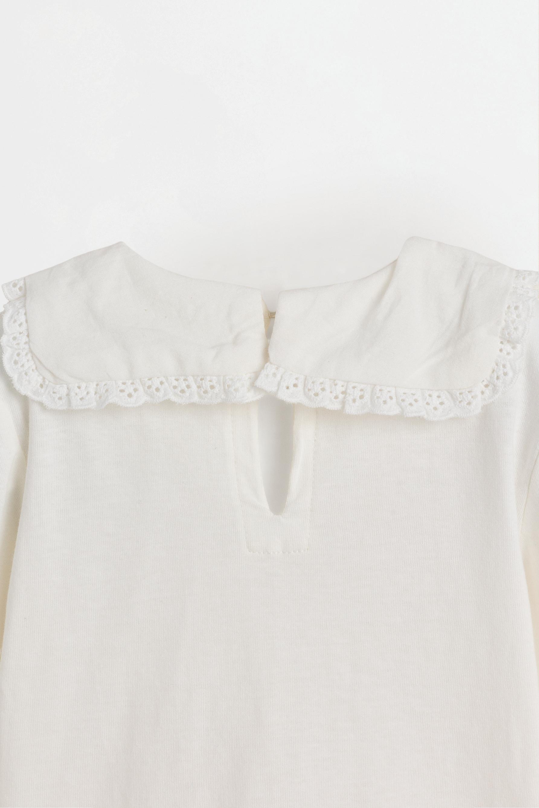 Peter Pan collar T-shirt — ECRU