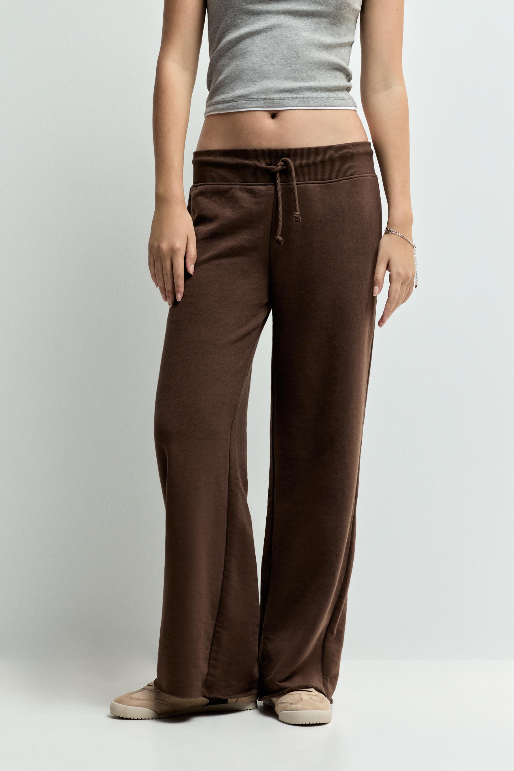 Wide-leg tracksuit trousers — CHOCOLATE
