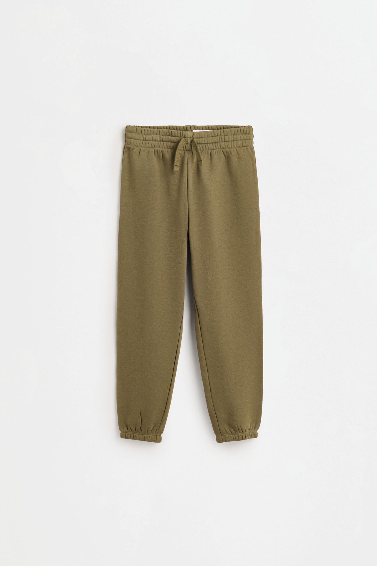 Solid plush trousers — DARK KHAKI