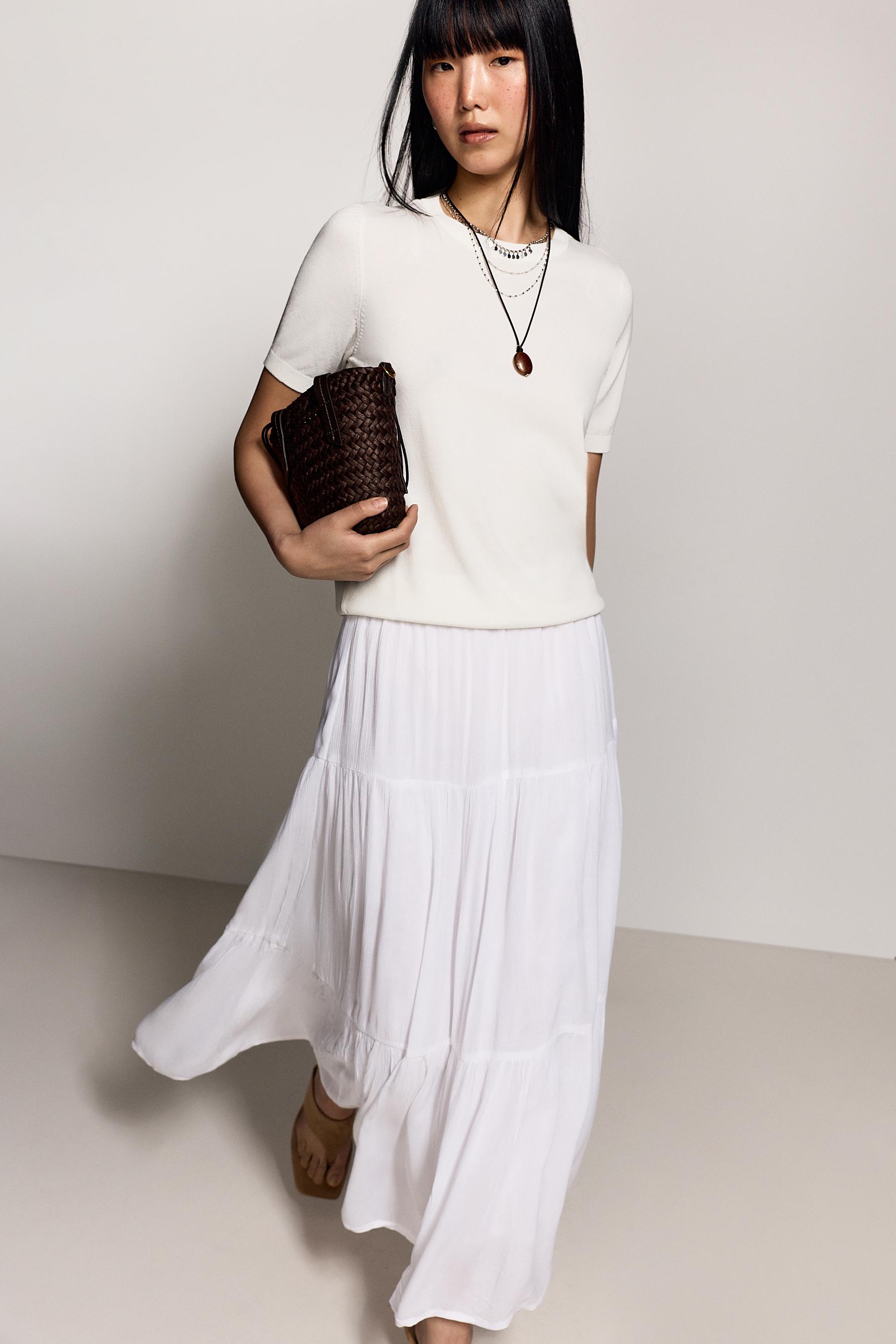 Basic knit top — WHITE