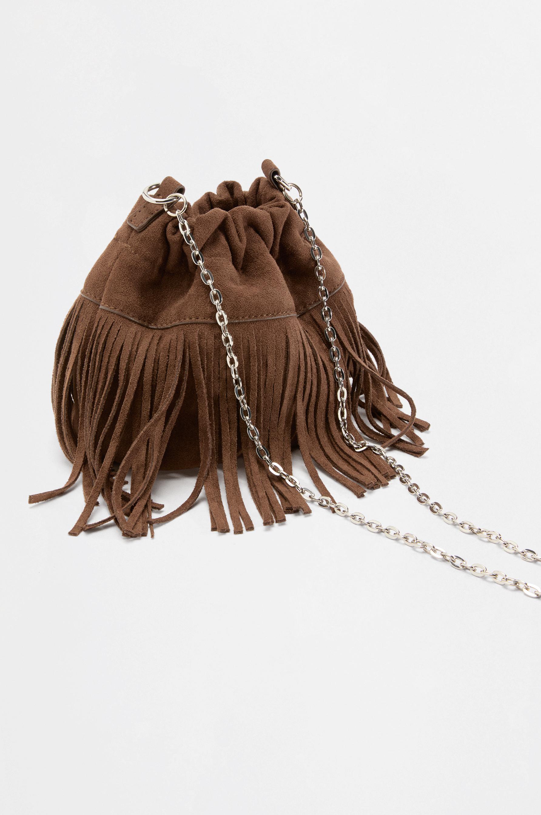 Fringe Bucket Bag — BROWN