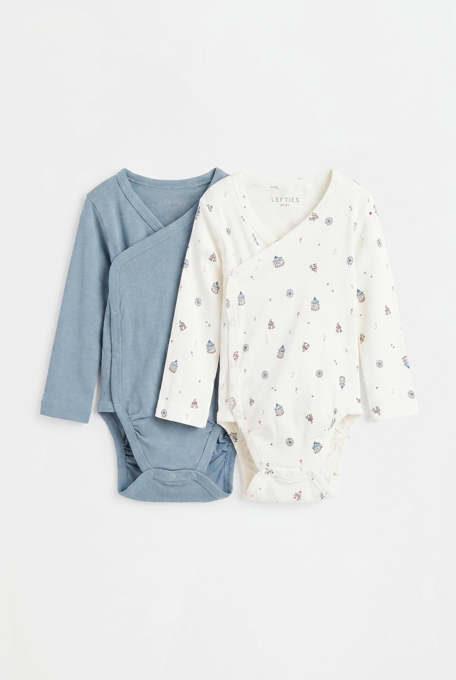 Pack of 2 matching kimono bodysuits — FADED BLUE
