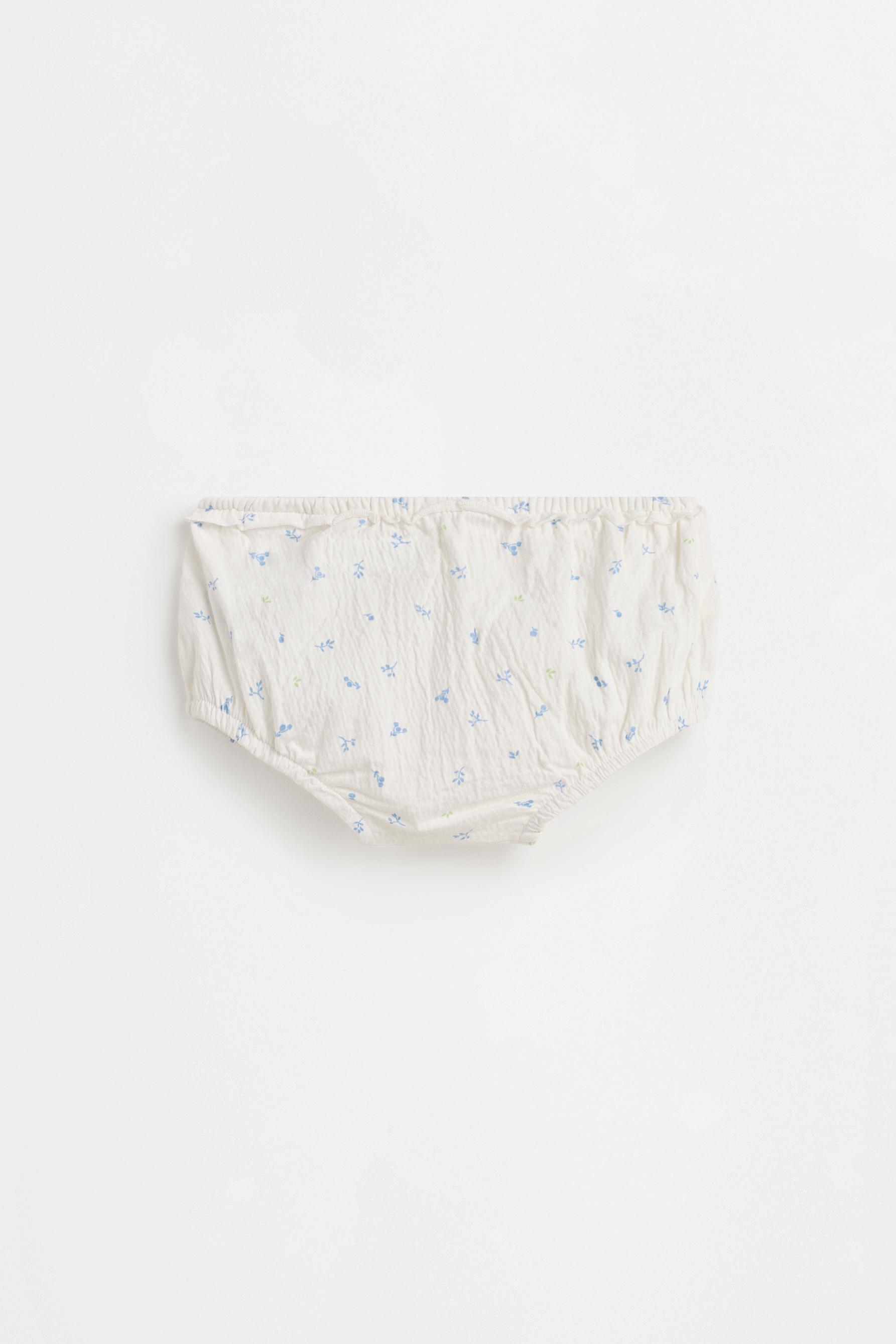 Crepe dress and bloomer set — OFF WHITE