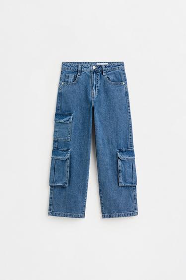 Wide-leg cargo jeans — BLUE 4