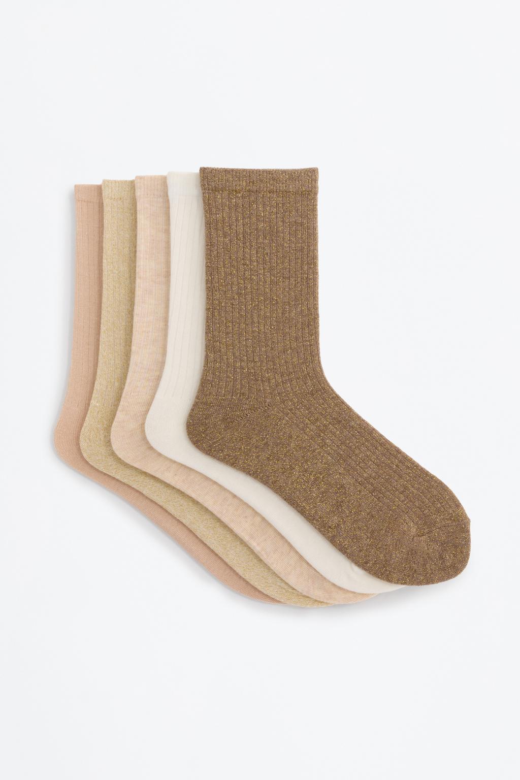 Pack of 5 metallic yarn socks