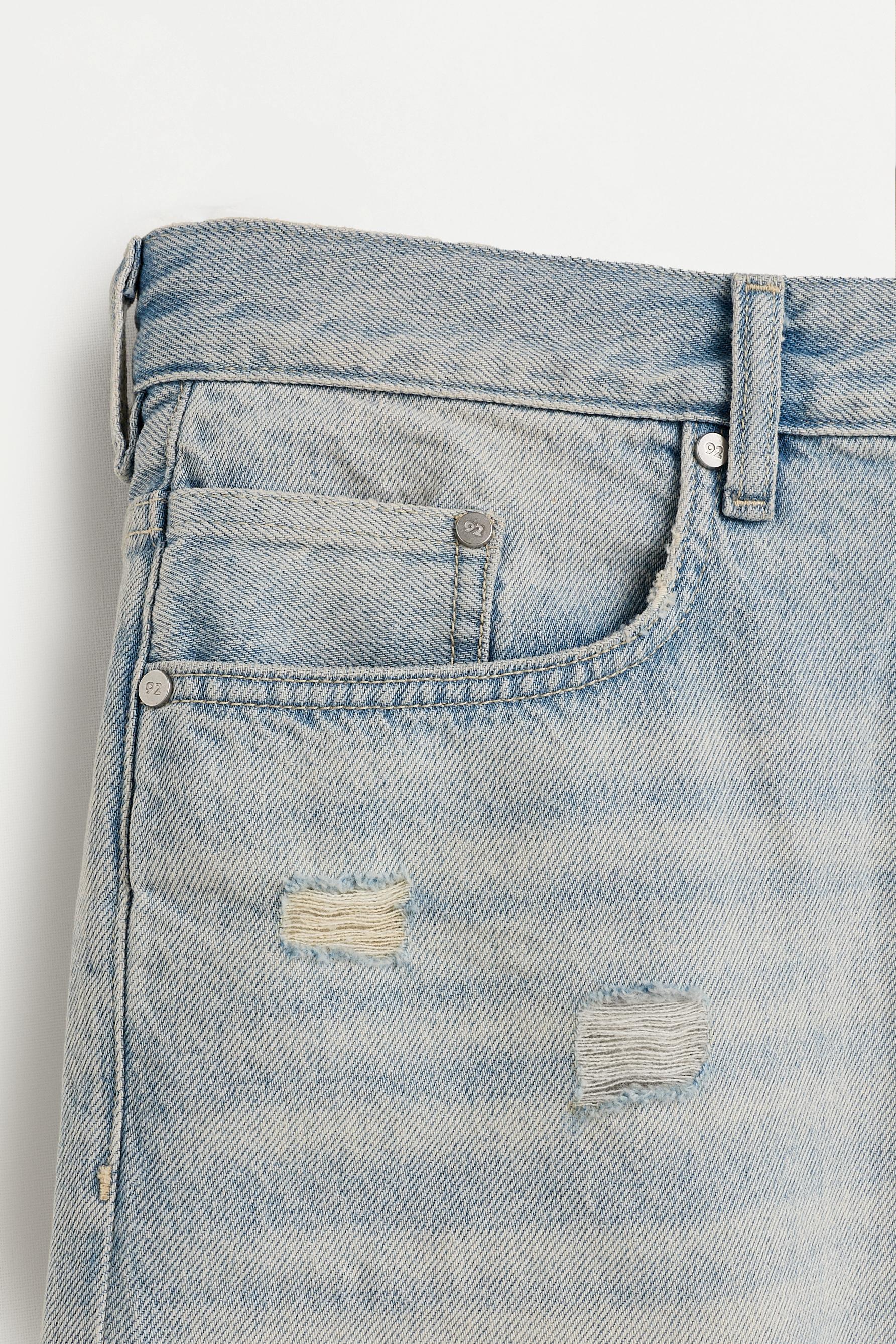 Ripped denim Bermuda shorts — SKY BLUE