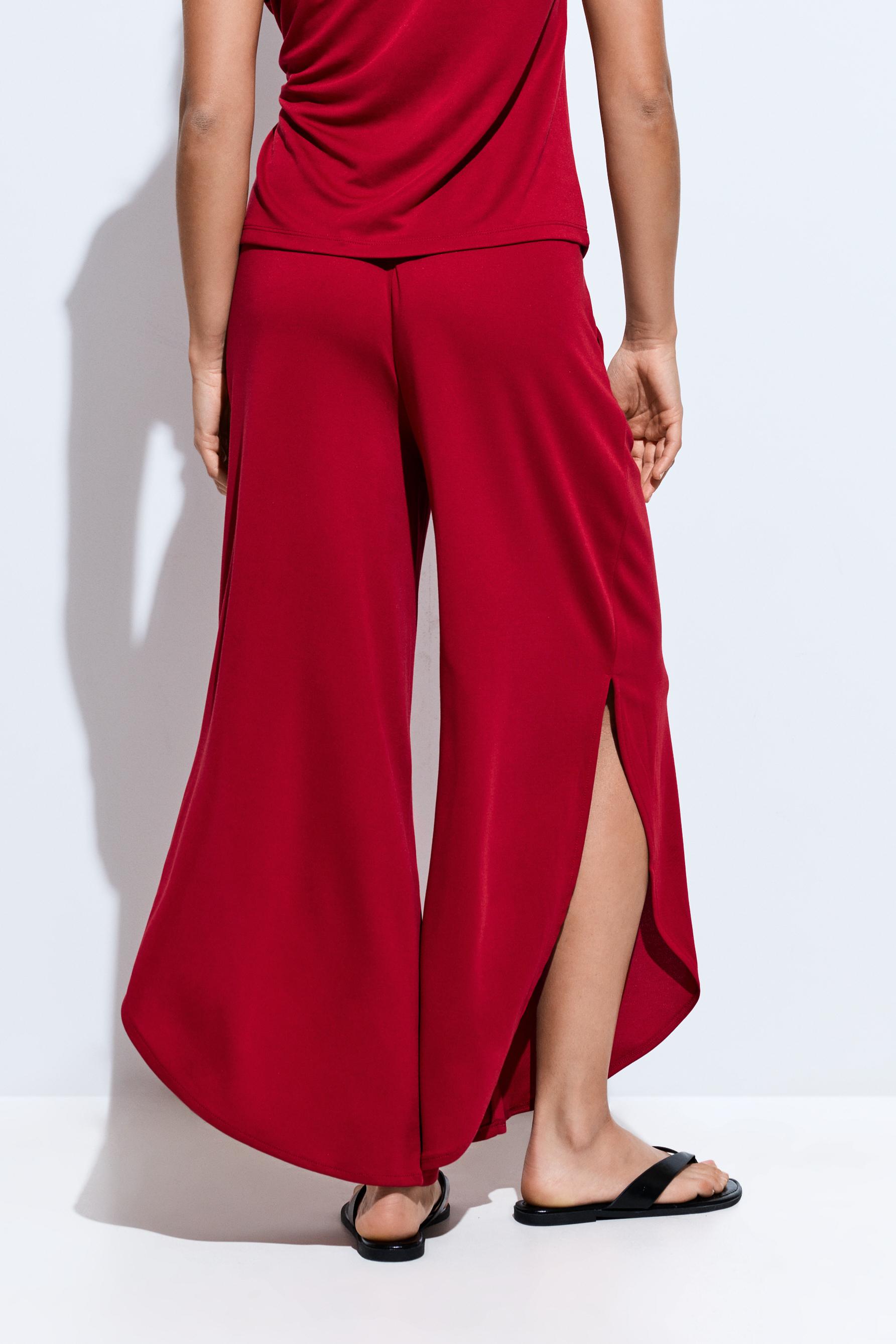 Split detail culottes — RED