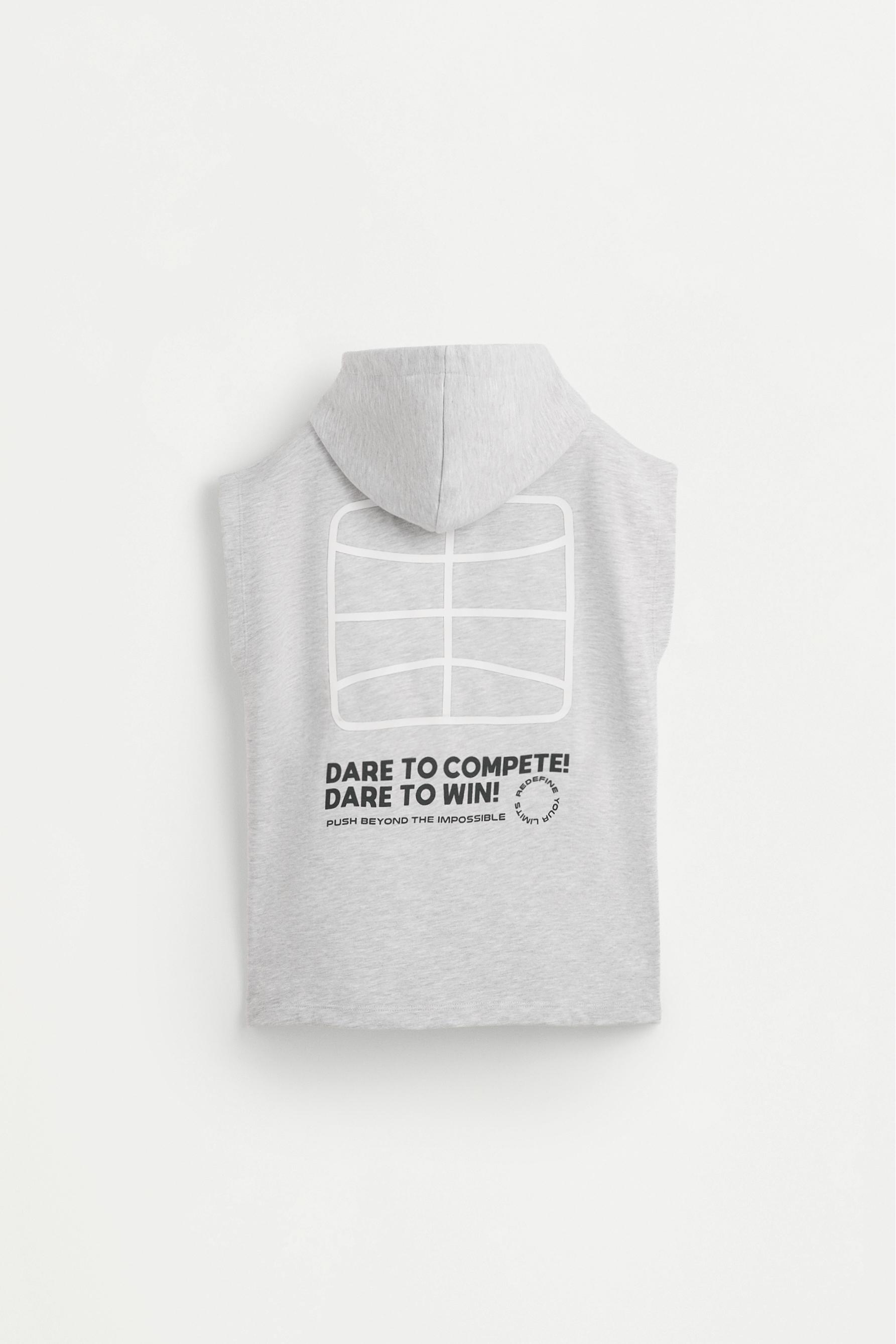 Sleeveless hoodie — GREY MARL