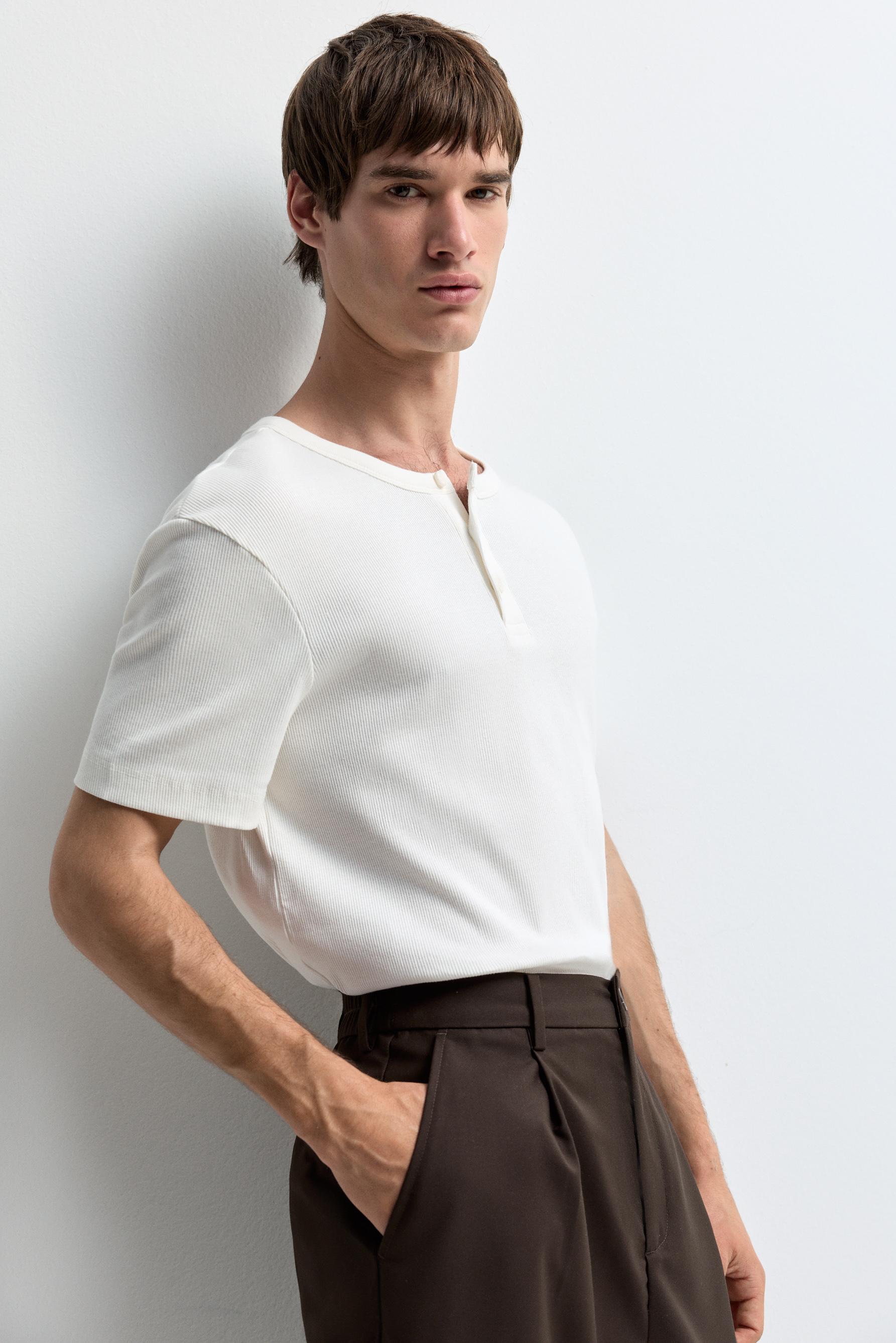 Henley T-shirt — OFF WHITE
