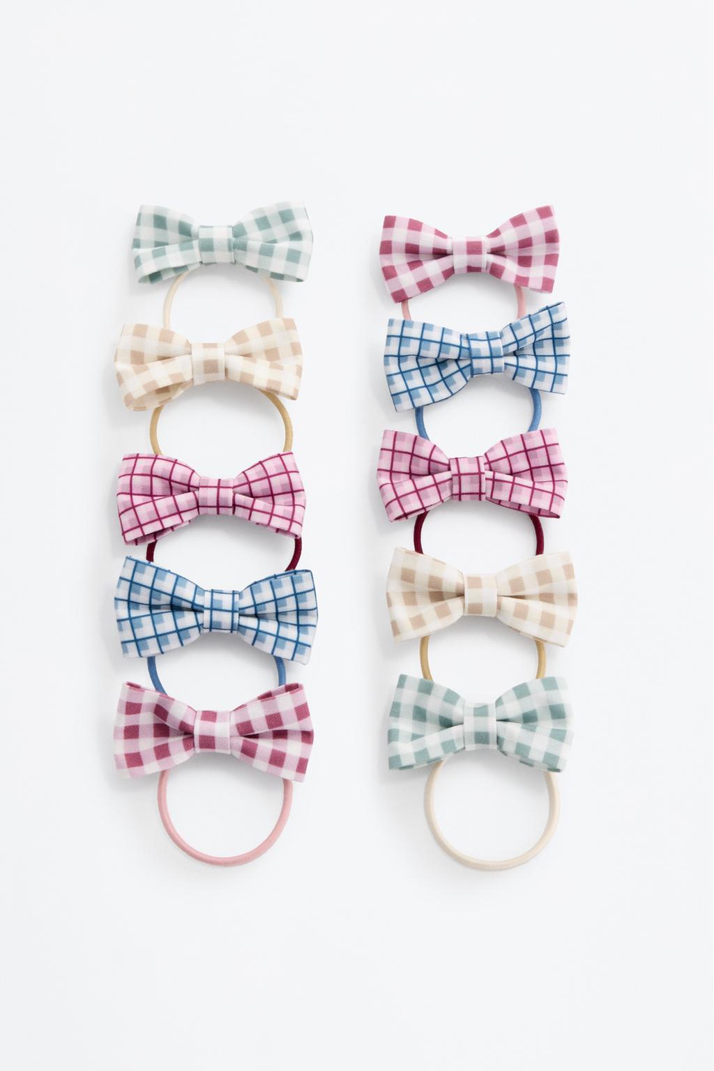 Pack 10 gomas lazos cuadro vichy