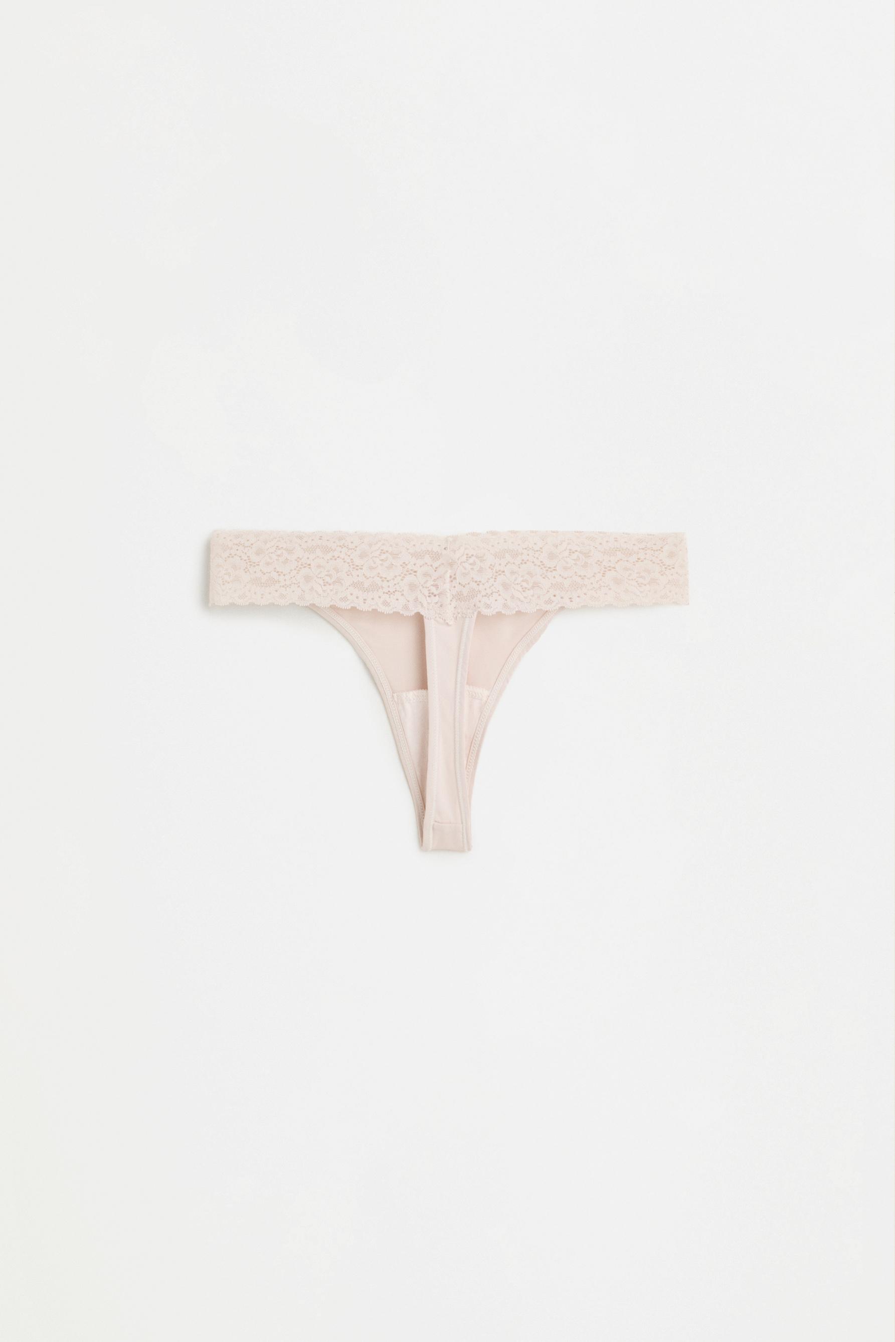 Lace-waist thongs (2-pack) — BLACK