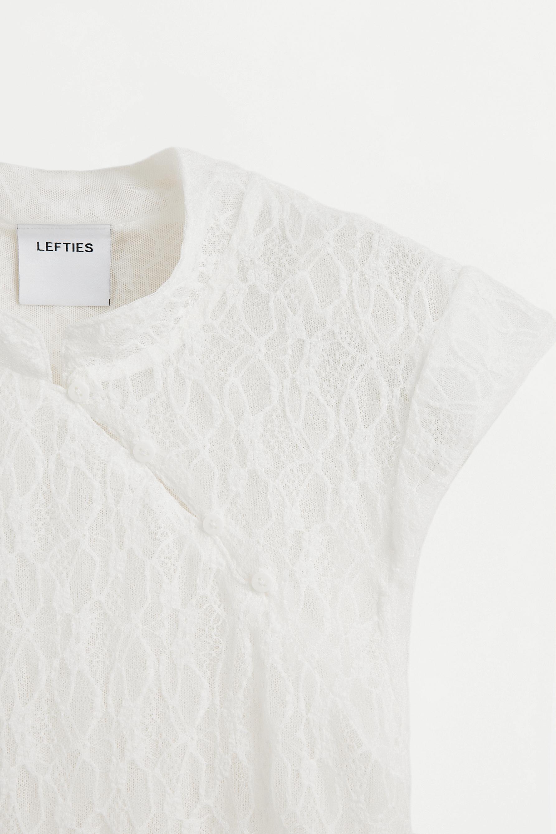 Lace qipao top — OFF WHITE