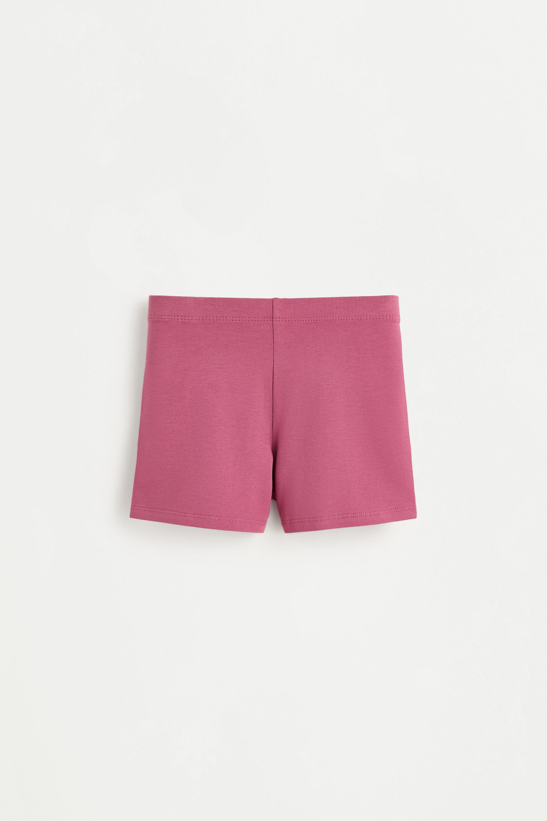2-pack of plain short leggings — DARK PINK