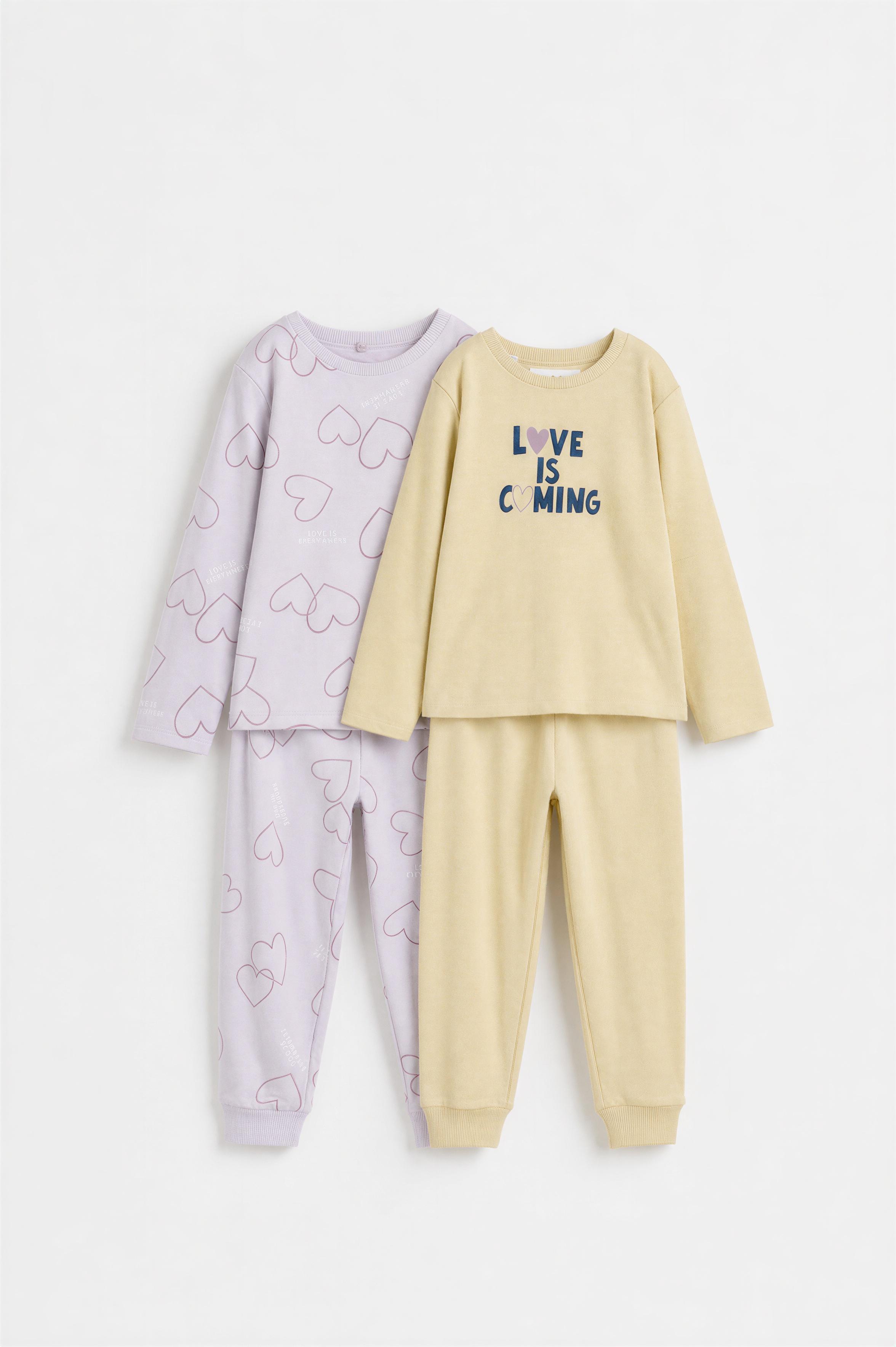 Pack of 2 printed pyjamas — PASTEL YELLOW