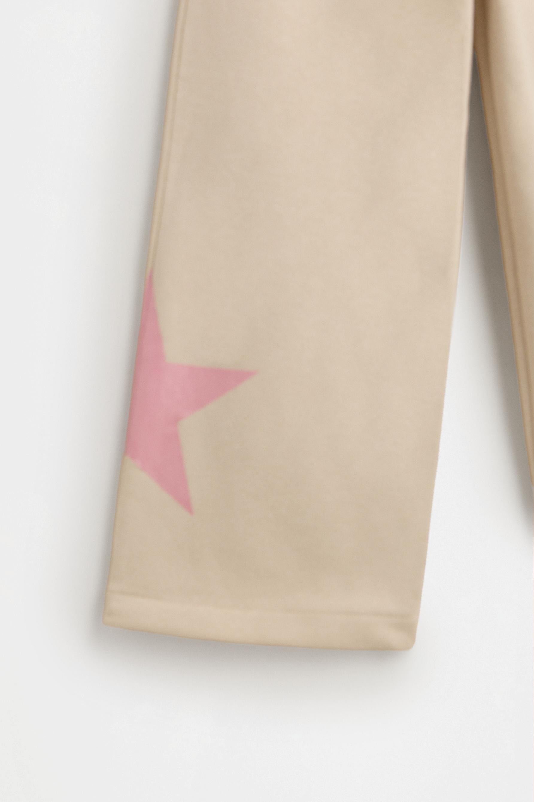 Star print plush culottes — CREAM