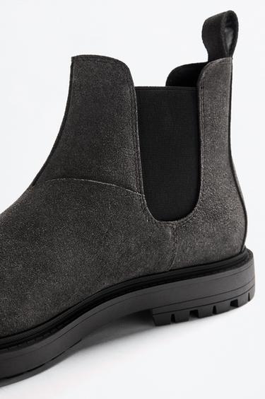 Leather Chelsea ankle boots — GREY 4