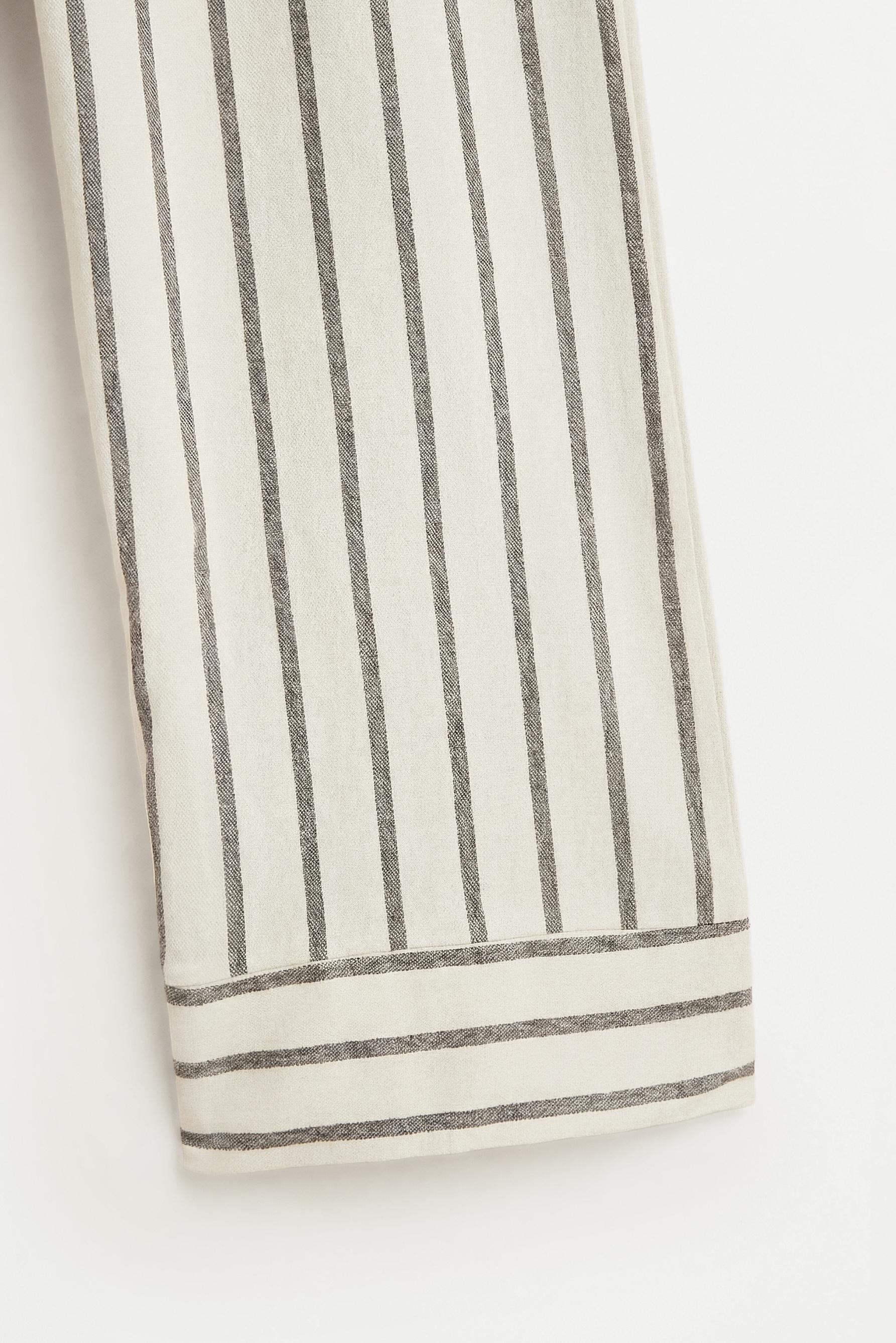 Striped bias cut culottes — ECRU/BLACK