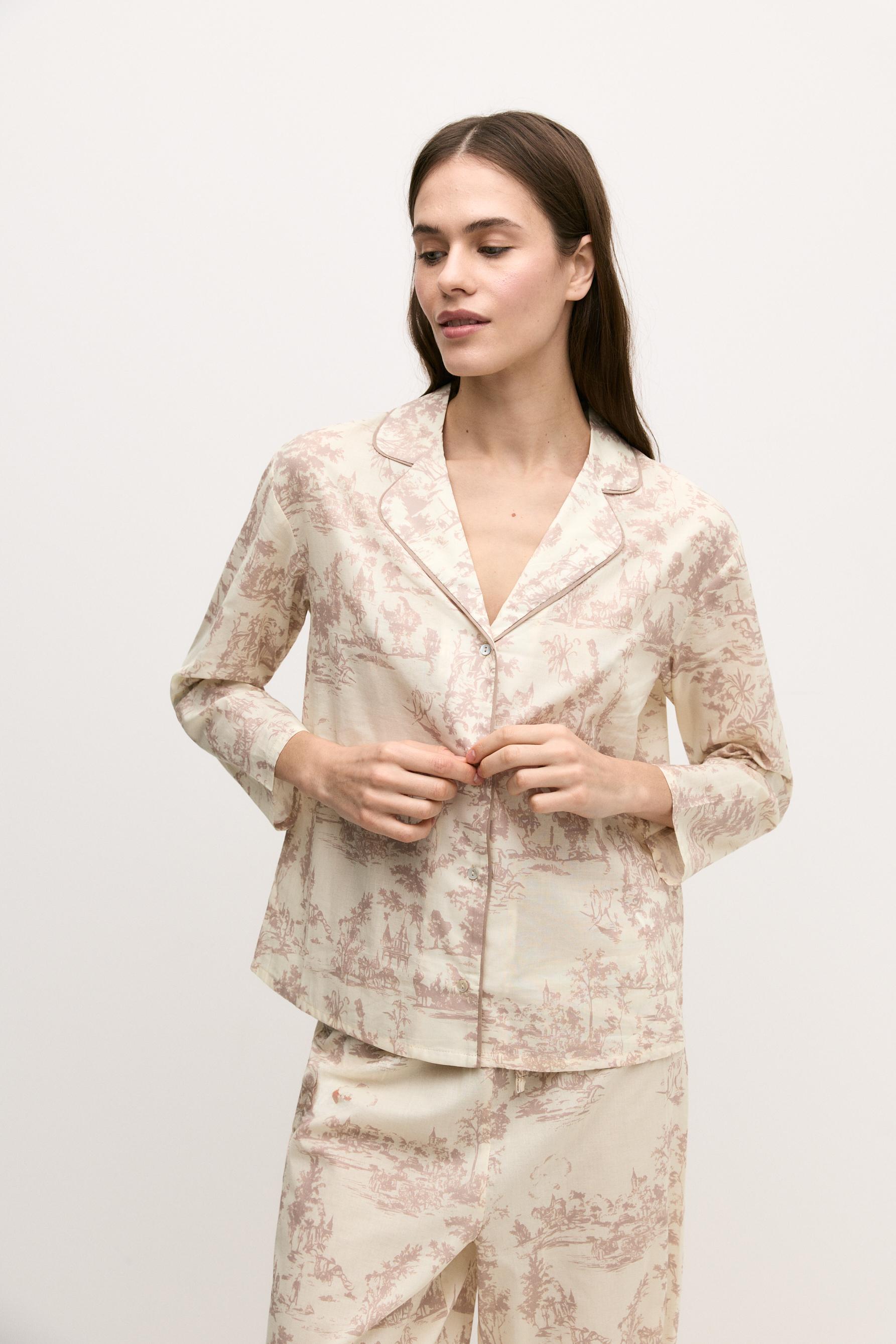 Pijama camisero flores