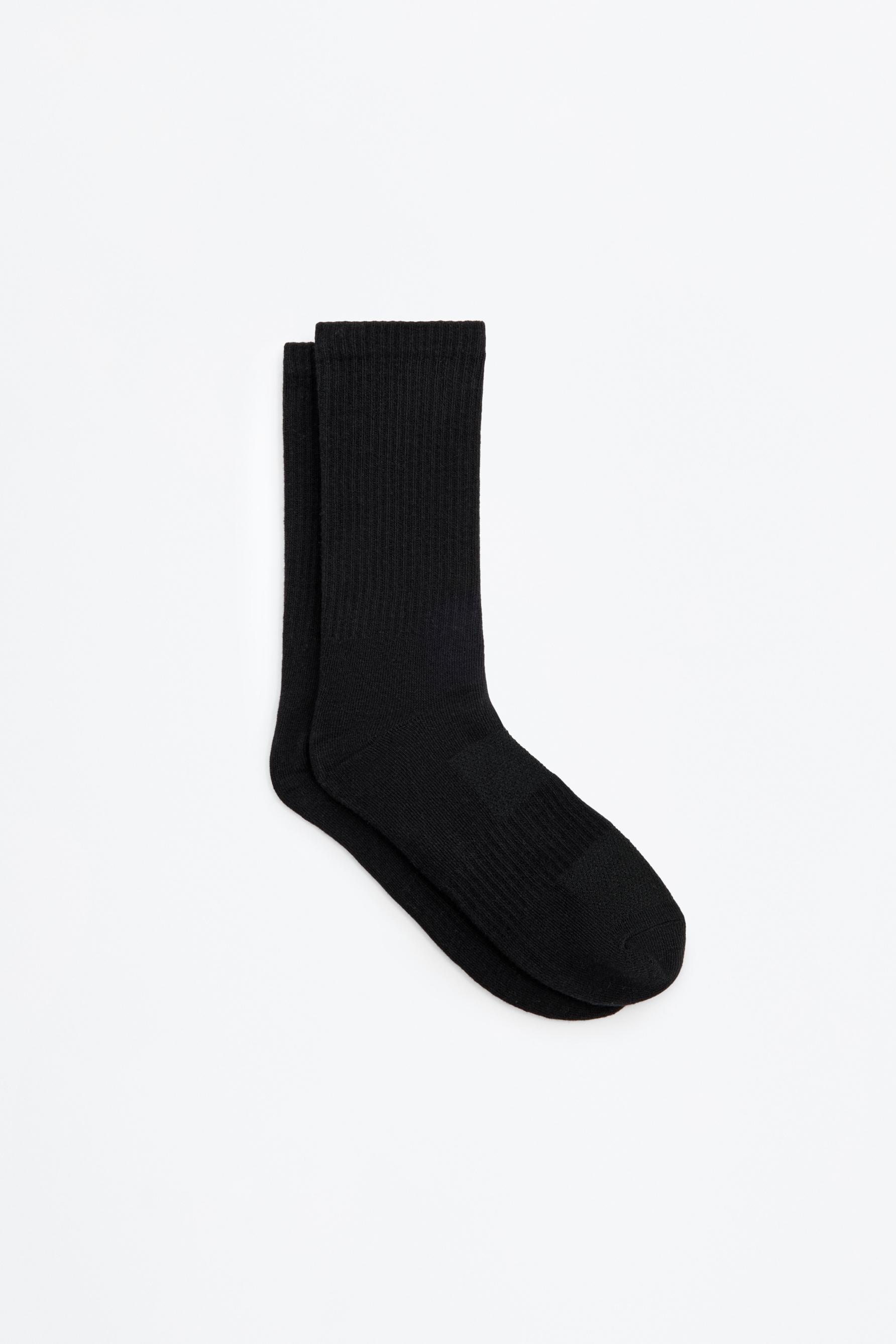 Long sports socks (Pack 5) — BLACK