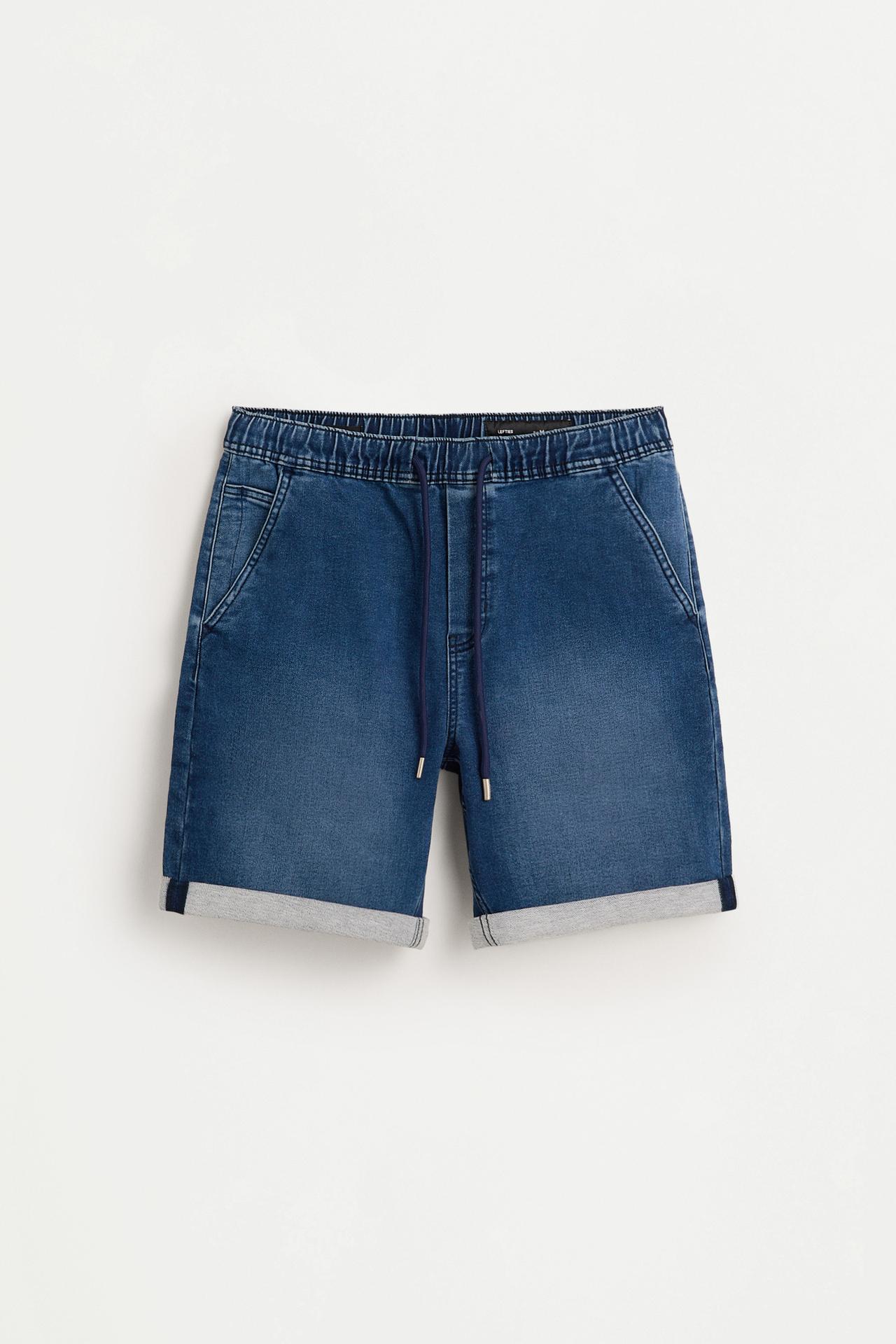 Denim jogger Bermuda shorts — INDIGO