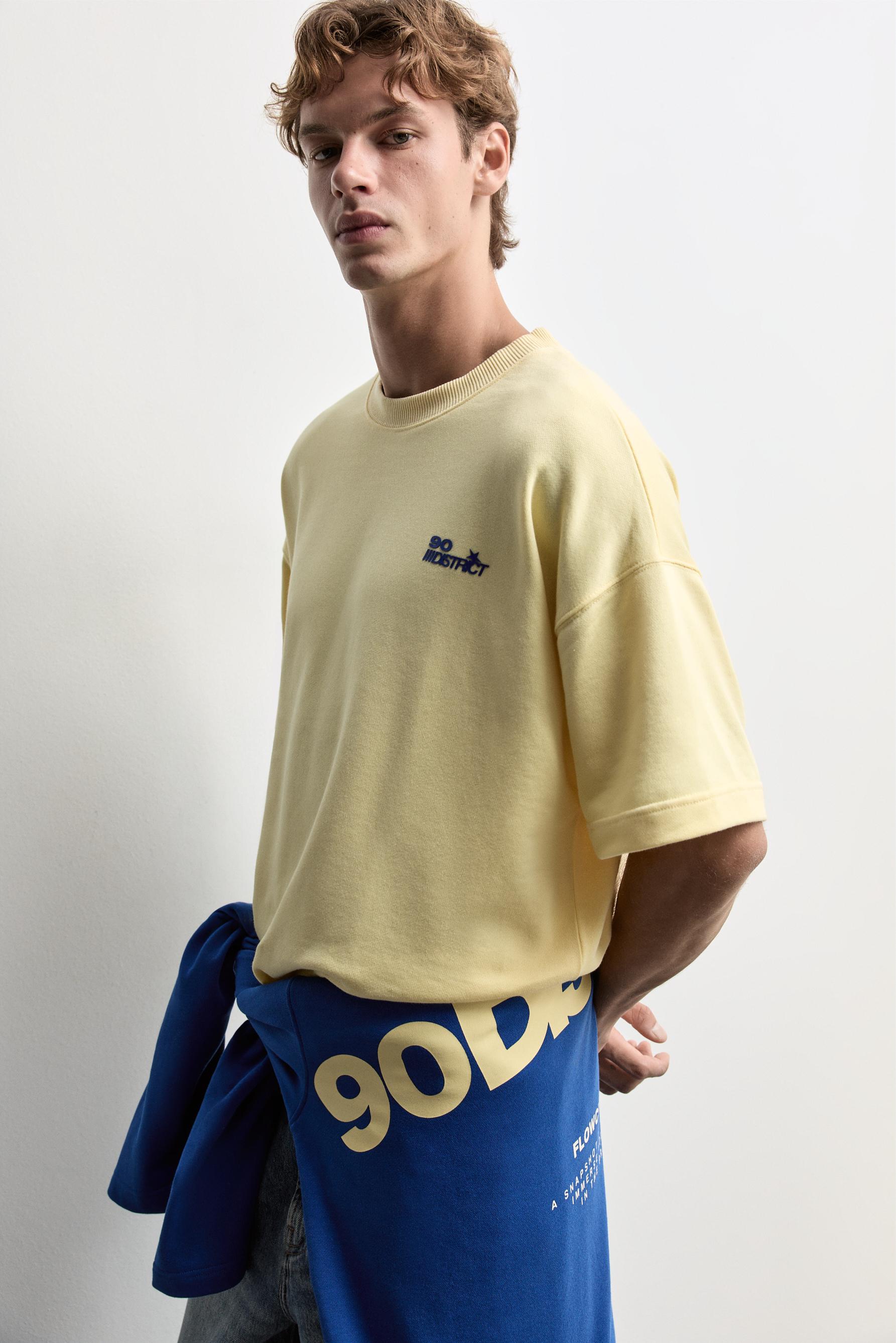 Oversize text T-shirt — YELLOW